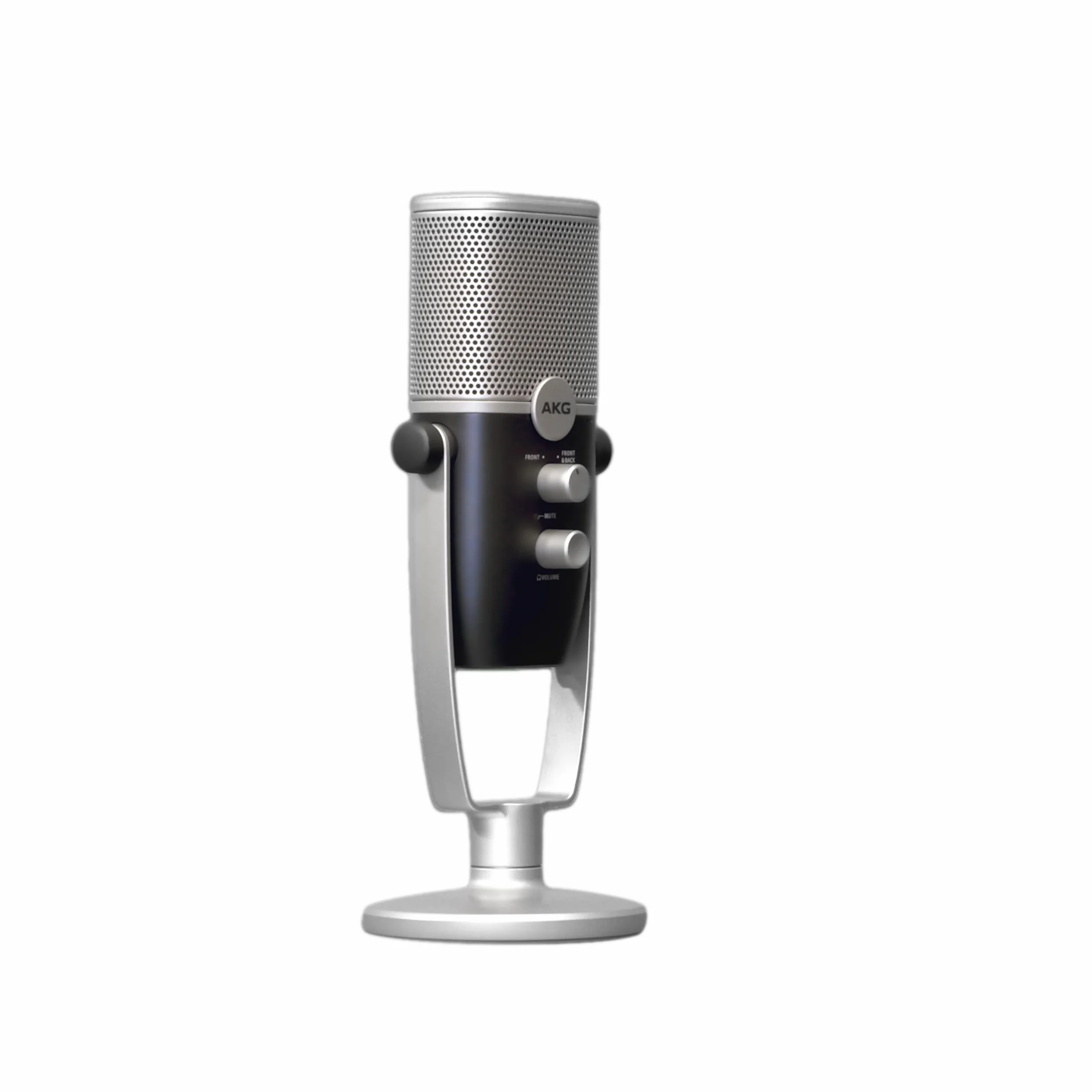 AKG Pro Audio Ara profesjonalny mikrofon pojemnościowy USB-C, tryby przechwytywania dźwięku z podwójnym wzorem, do podcastów, blogów wideo, gier i przesyłania strumieniowego, niebieski i srebrny