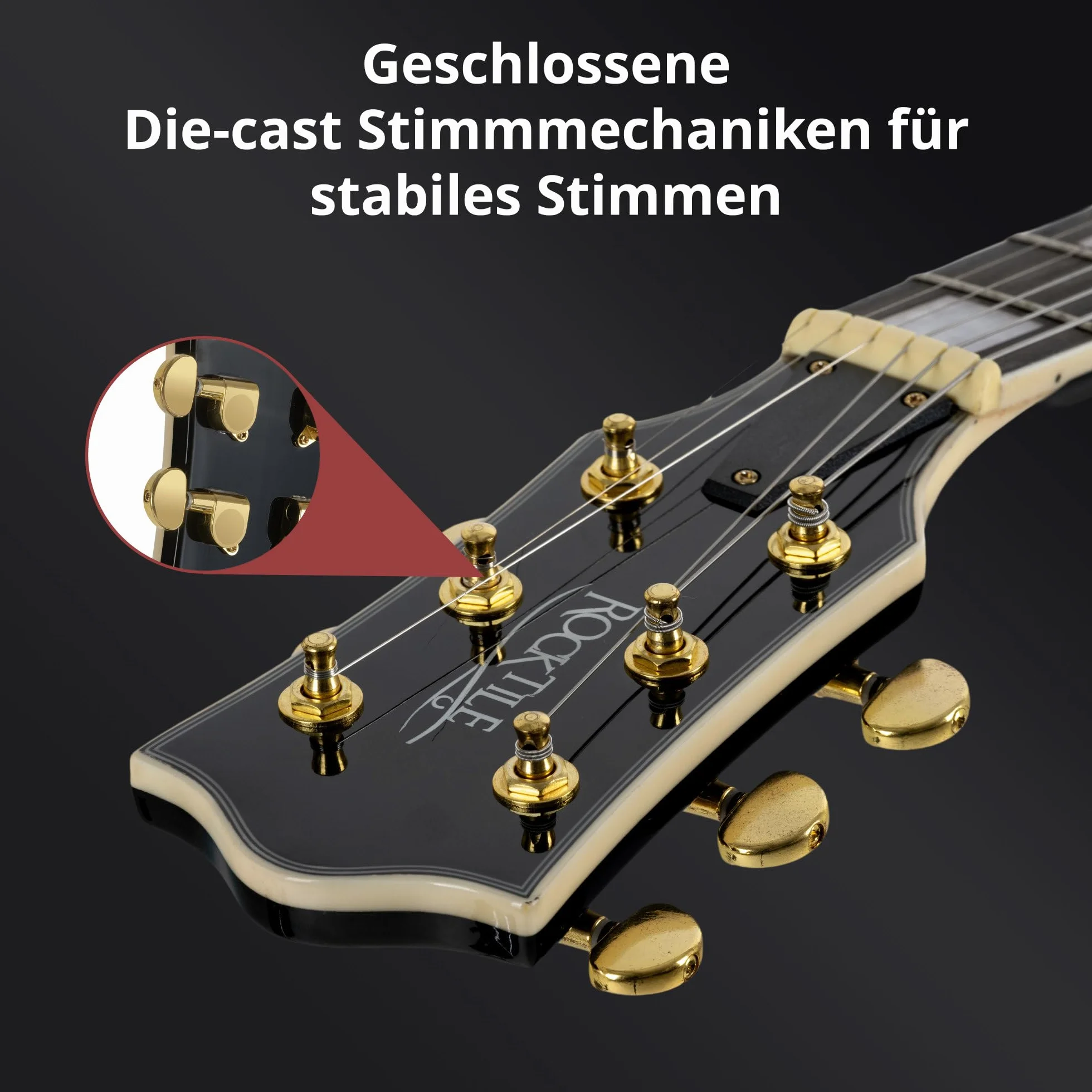 Rocktile Pro L-200BK gitara elektryczna czarna Deluxe