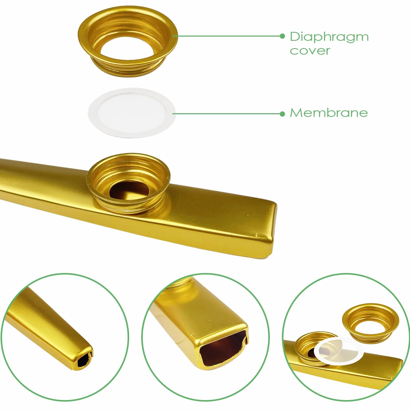 2 sztuk Kazoo instrument perkusyjny, metal Kazoo