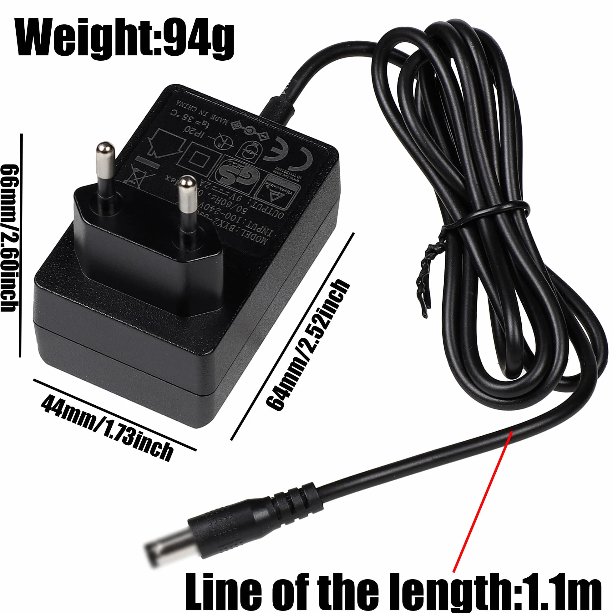 9V 2A zasilacz sieciowy ładowarka kompatybilna z klawiaturą fortepianową Casio ToneBank CTK120 CTK520L, HT-700, LD-50, LK-30 MA-150, MT-205, PRO-100, WK-110, LK-33, LK-70S, CT-410V, LK-300 V