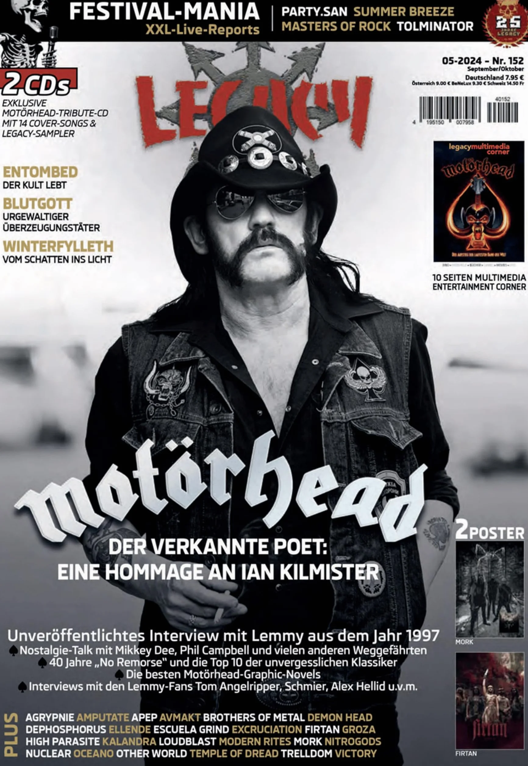 LEGACY MAGAZIN: THE VOICE FROM THE DARKSIDE Ausgabe #152 (5/2024): Mit großem MOTÖRHEAD Special & Cover-CD