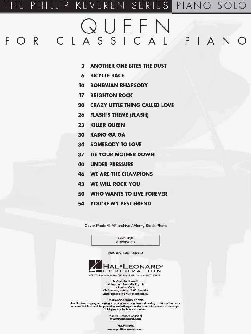 Queen for classical piano - phillip keveren series: Arr. Phillip Keveren the Phillip Keveren Series Piano Solo