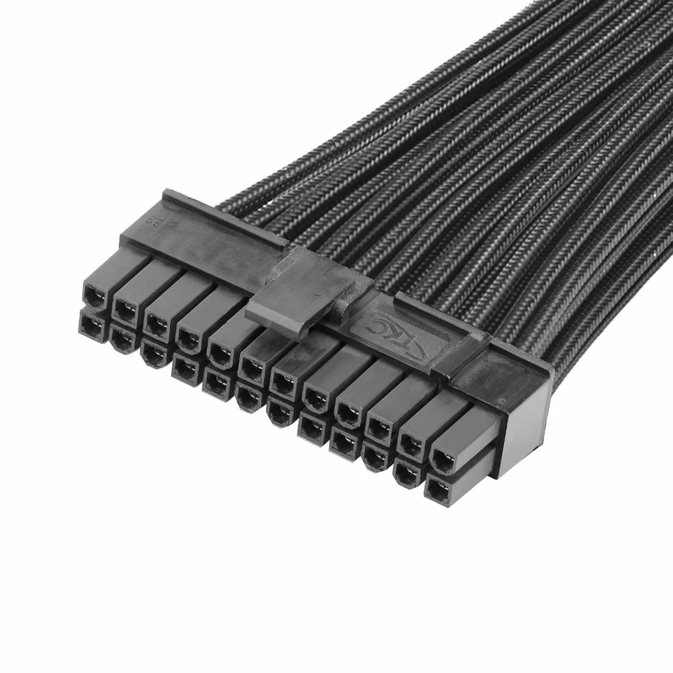 J&D ATX 24-pinowy kabel zasilacza płyty głównej, przewód przedłużający ATX PSU, 24-pinowy męski (4+20) do żeńskiego, 12 cali