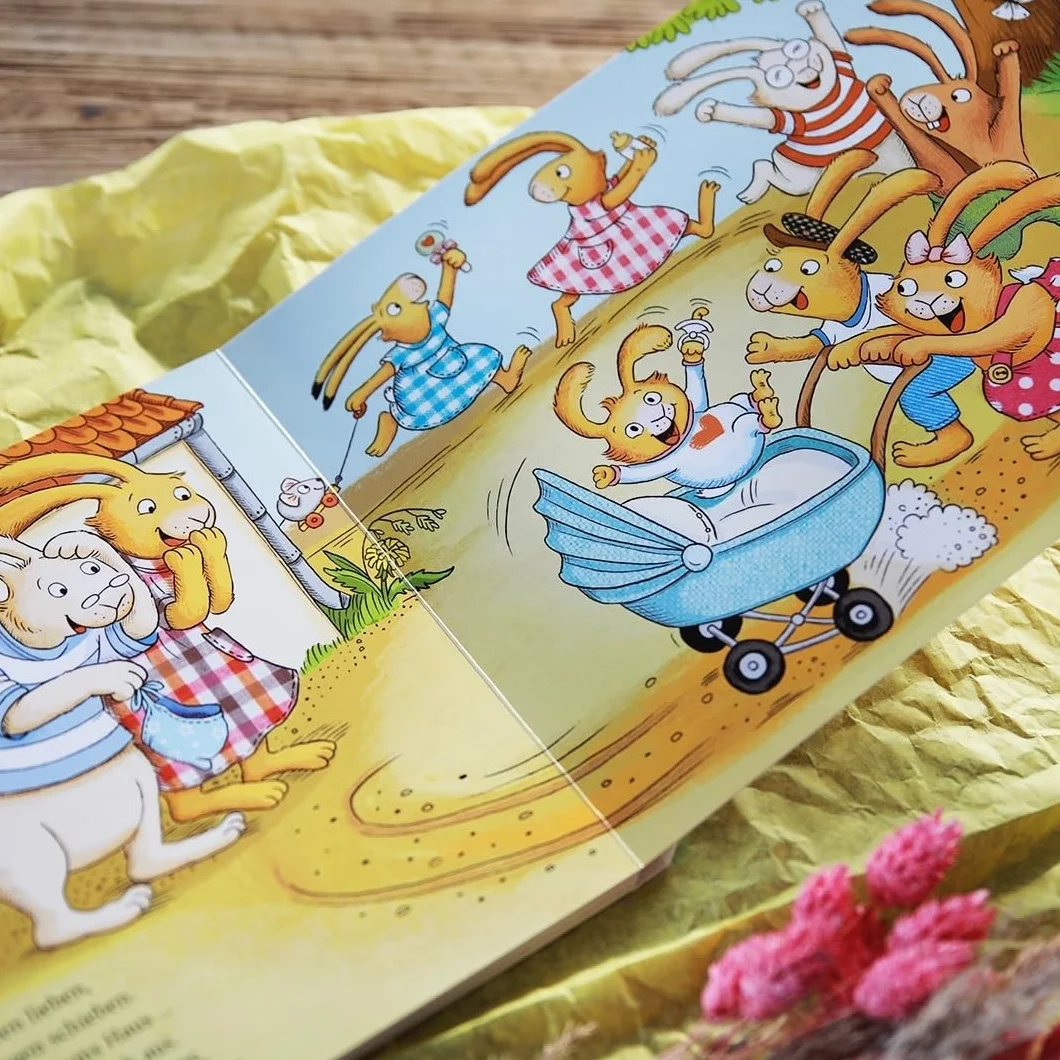 Wenn die kleinen Hasen um Häschen Nummer sieben rasen: Süßes Pappbilderbuch über die Geburt eines neuen Hasen-Geschwisterchens ab 2 Jahren