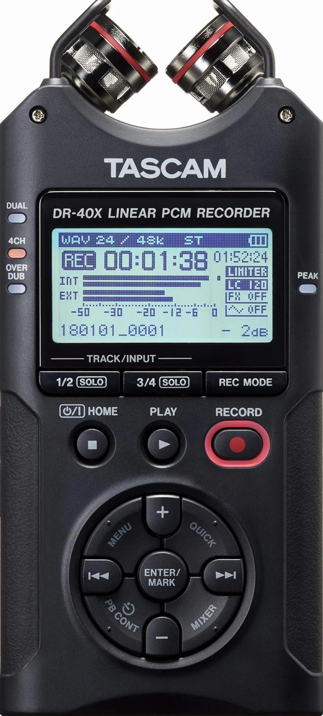 Tascam Przenośny czterościeżkowy rejestrator dźwięku DR-40X i interfejs USB