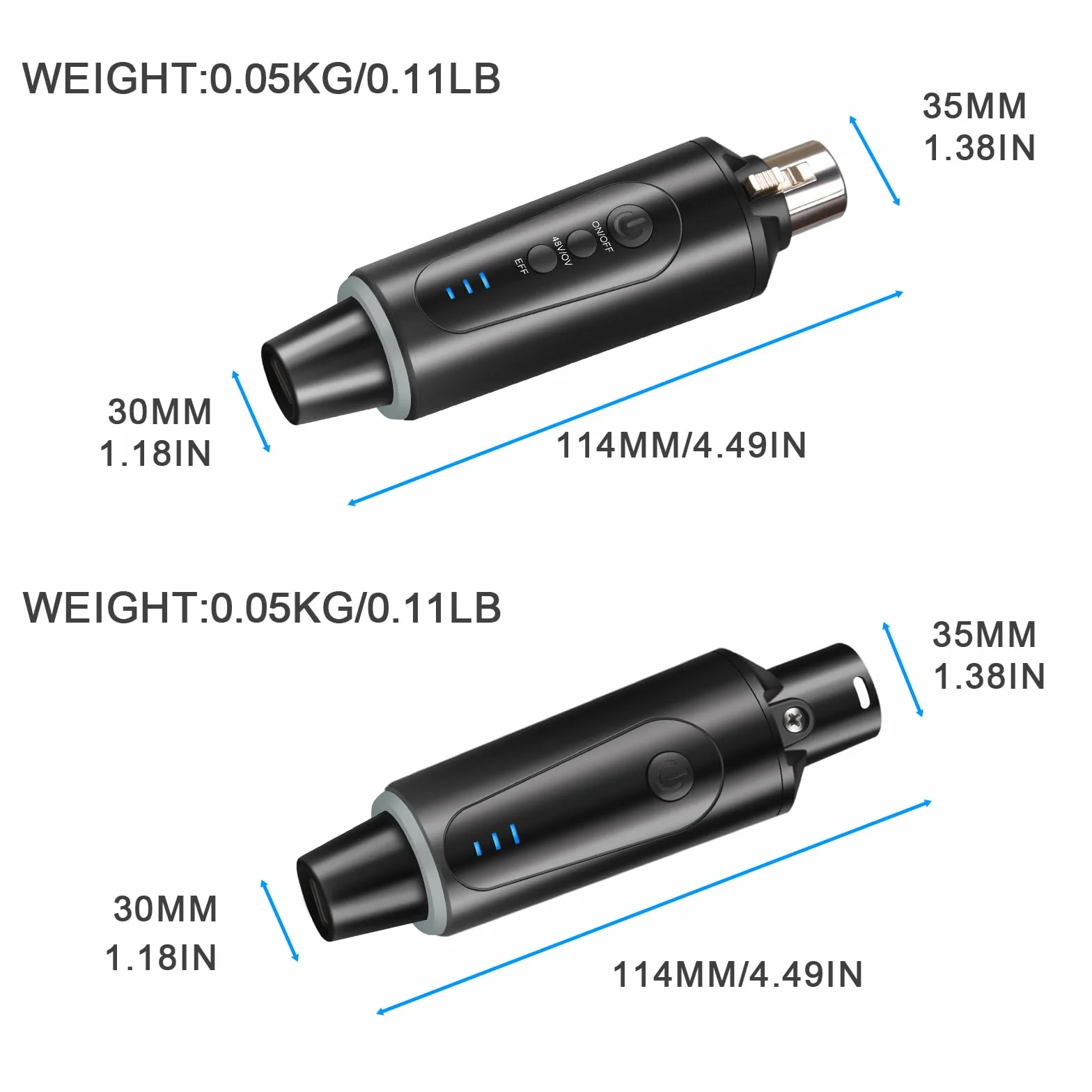 Depusheng System mikrofonu bezprzewodowego S5, bezprzewodowy nadajnik gitarowy, wtyczka XLR, do dynamicznych mikrofonów kondensatorowych 48 V, mikser audio, zasilanie fantomowe 48 V i przełącznik