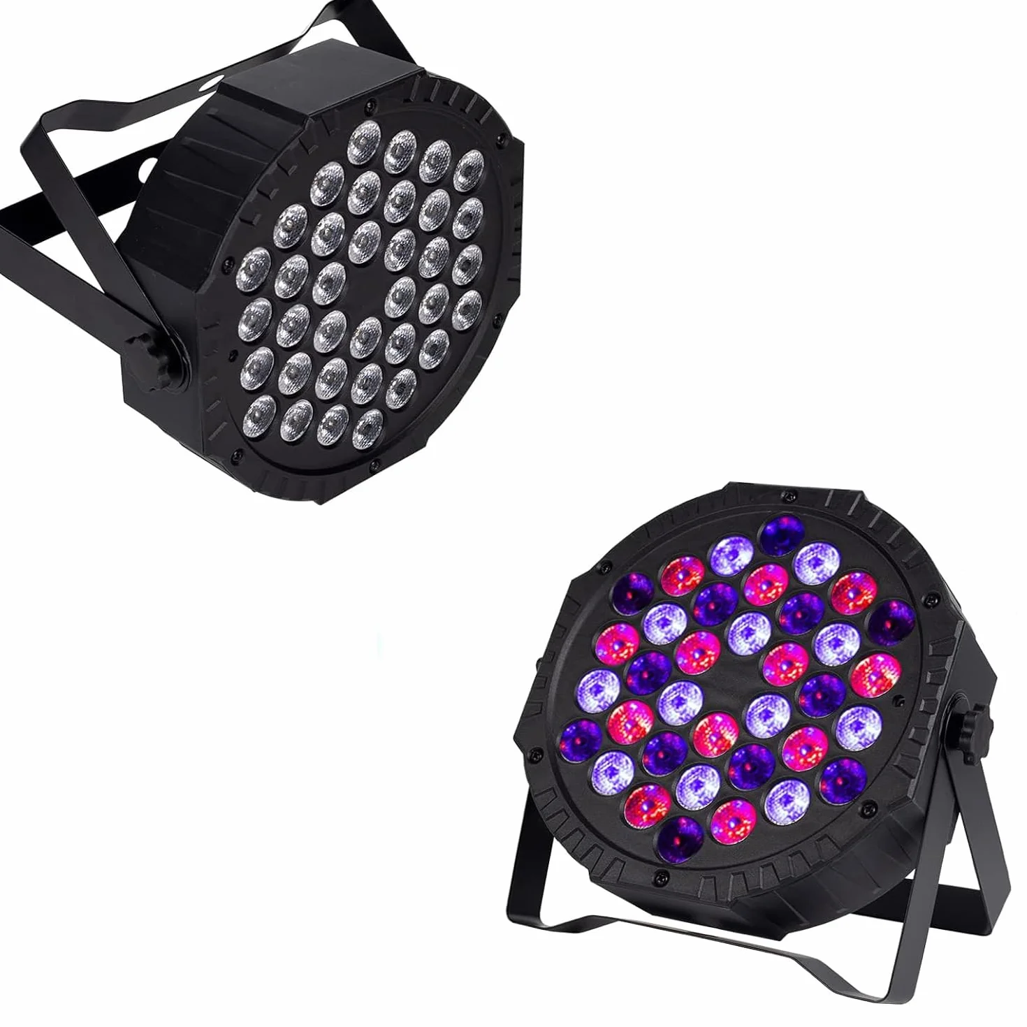 Reflektor LED Par RGB reflektor dyskotekowy oświetlenie imprezowe na scenę DJ dyskotekę imprezę wesele Halloween Boże Narodzenie zestaw 2 szt
