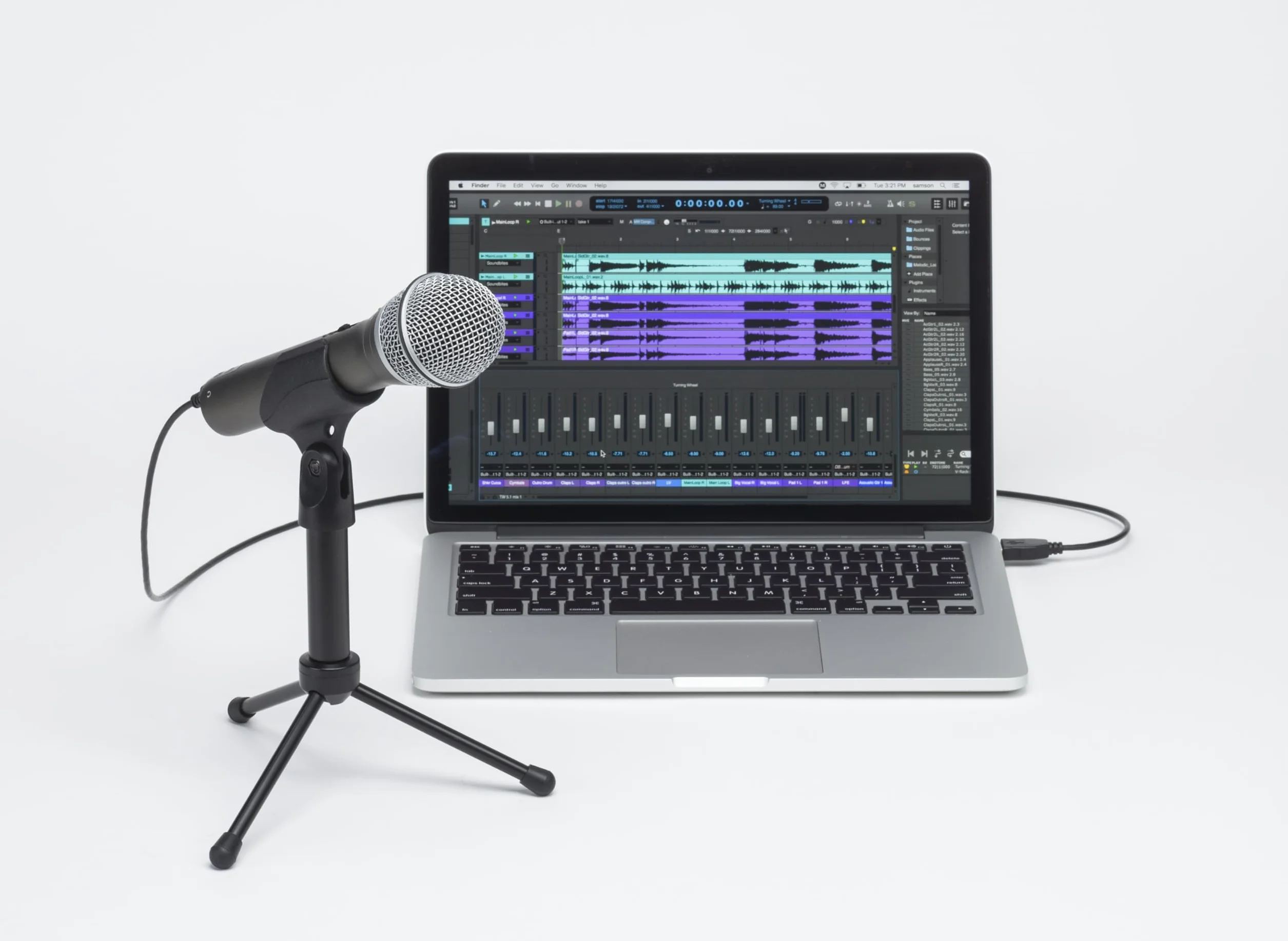 Samson SAM SAQ2U, Q2U USB/XLR Dynamiczny pakiet nagrywania mikrofonu i podcastingu (zawiera klips mikrofonowy, stojak na biurko, przednią szybę i kable), szary