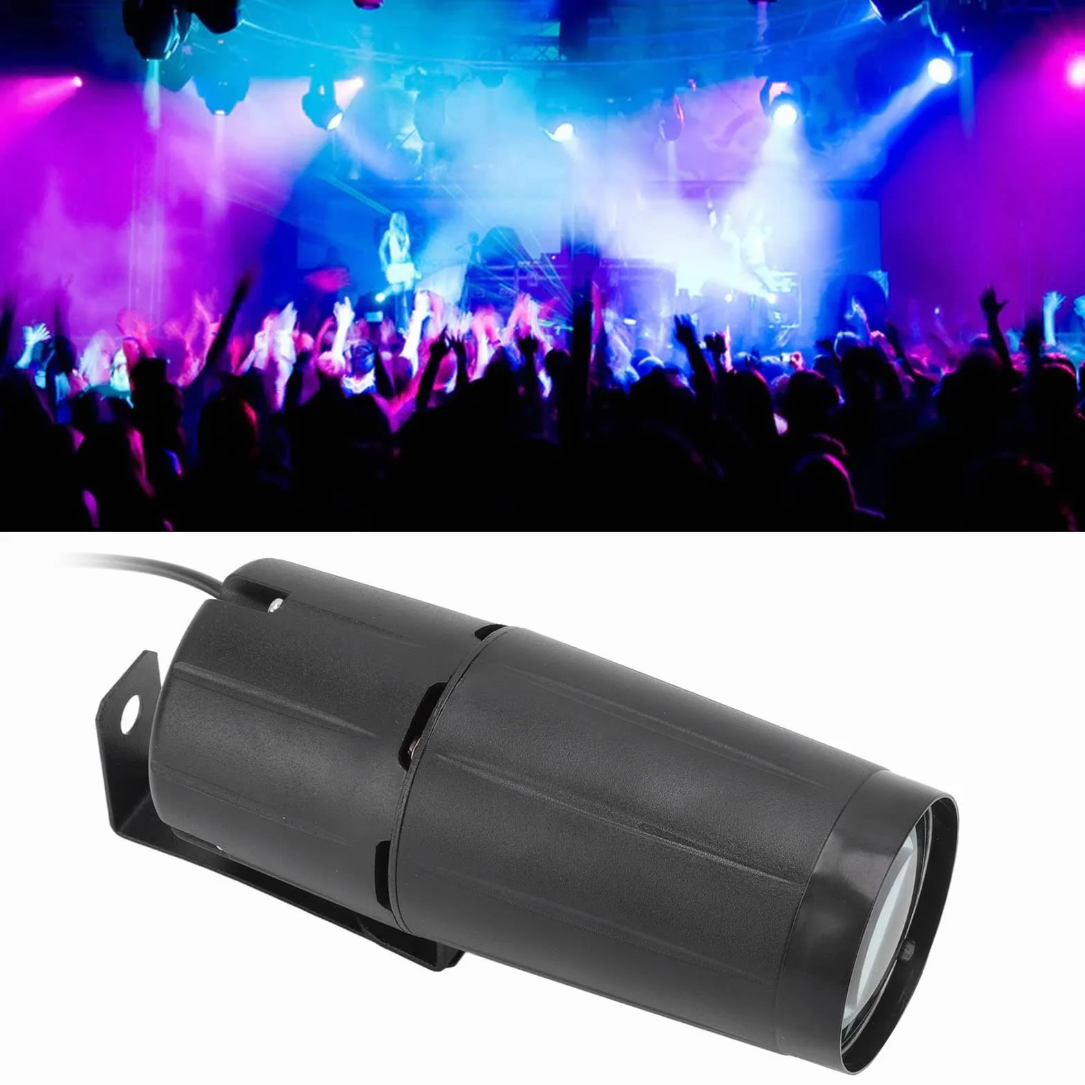 BORDSTRACT Led Pinspot, 12W AC Disco Light Effect Stage, LED Beam White Effect Lighting Lamp, 90-240V Beam Spotlight Oświetlenie sceniczne dla KTV Home Stage(EU Plug)
