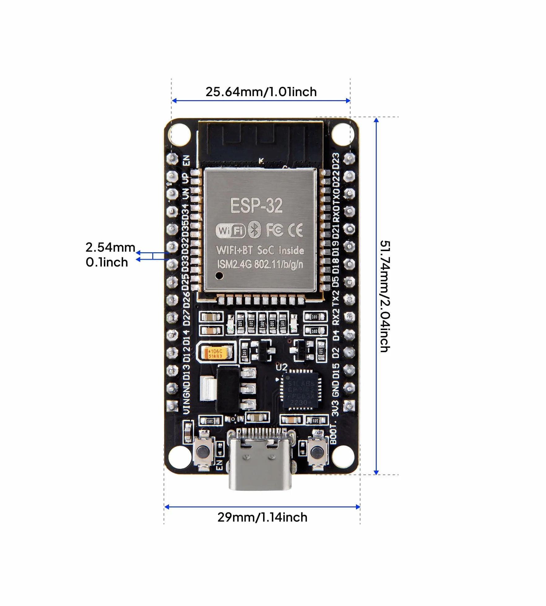 ELEGOO ESP-WROOM-32 zestaw uruchomieniowy typu C 2 szt