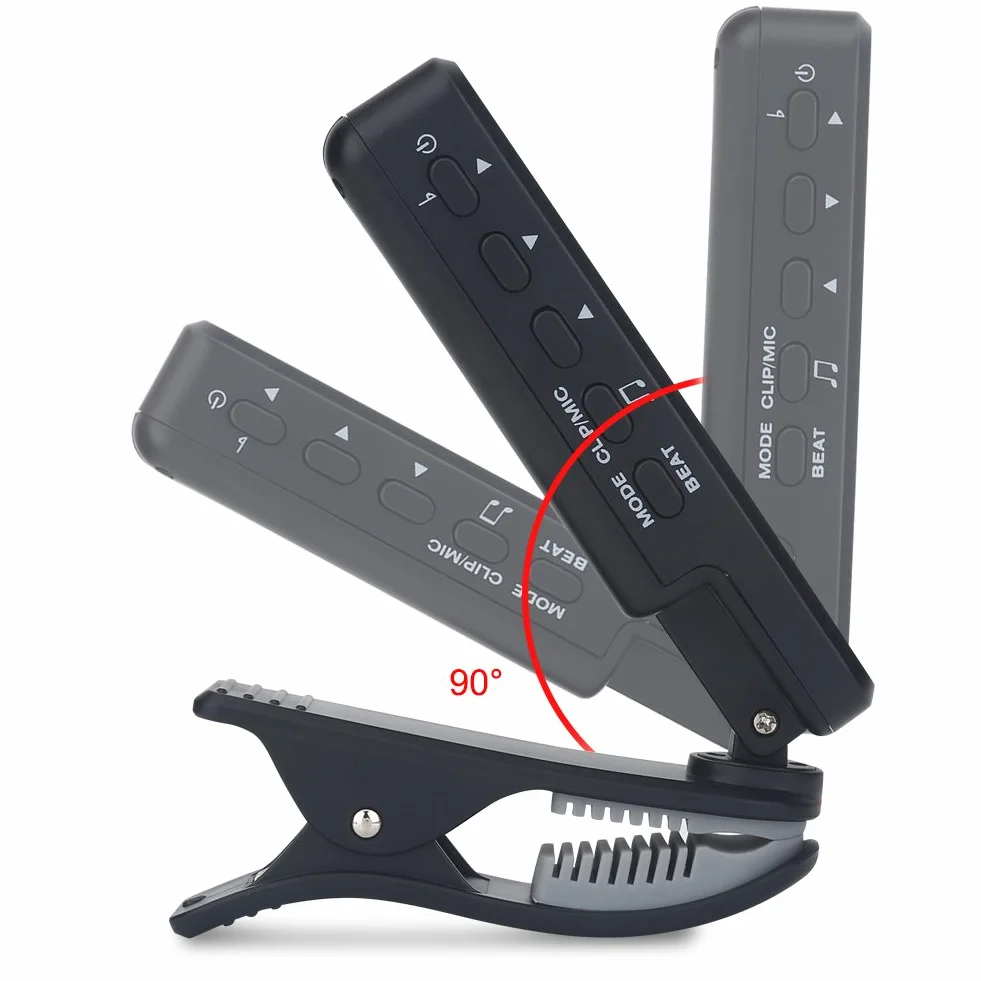 Tunery do gitary, FMT-209 Clip-On cyfrowy duży tuner LCD do gitary chromatycznej basowej ukulele skrzypce