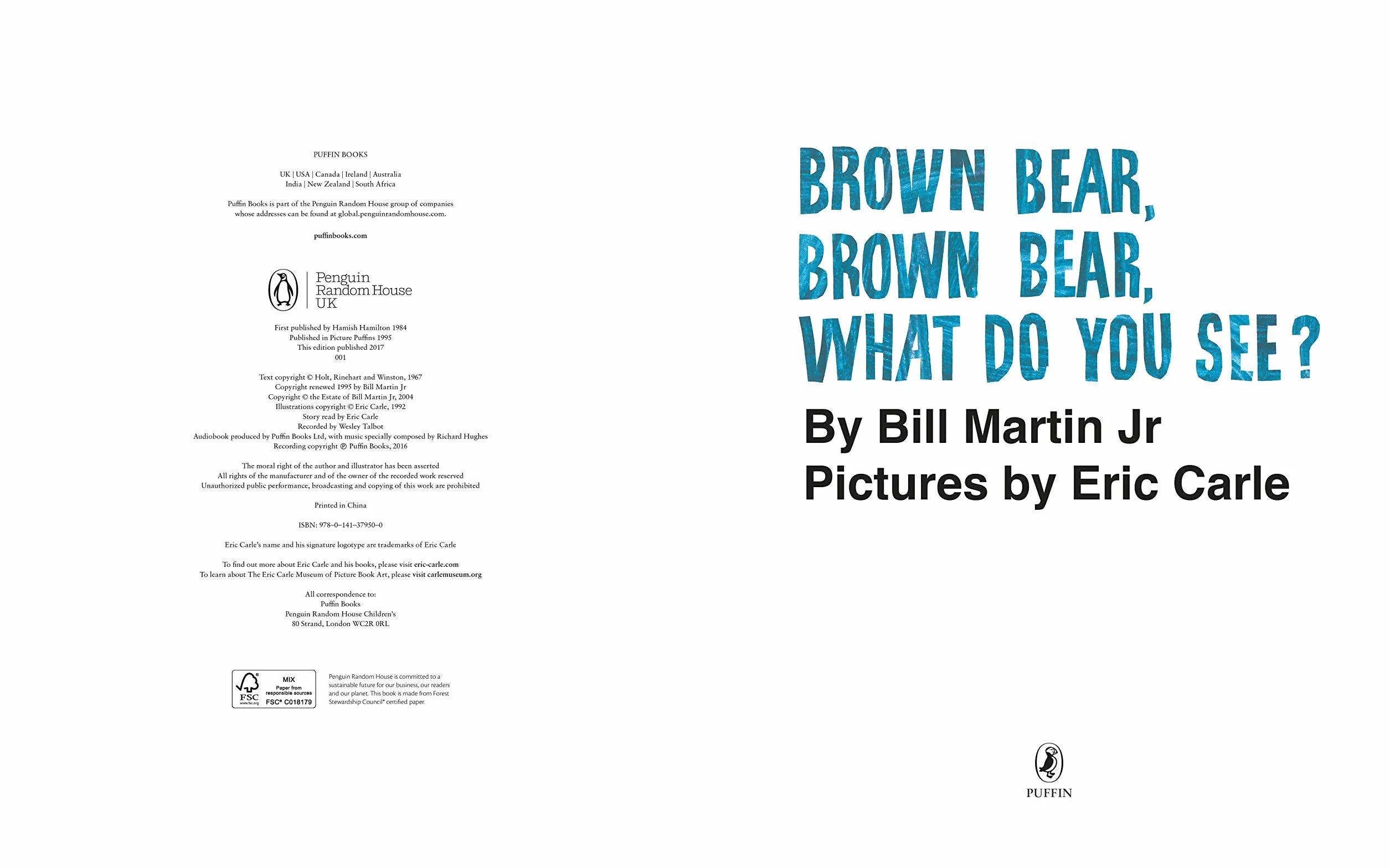 Brown Bear Brown Bear What Do You See?: With Audio Read by Eric Carle