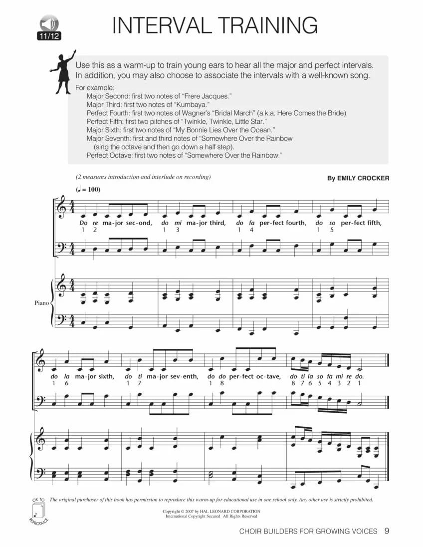 Choir builders for growing voices +cd: 18 Vocal Exercises for Warm-Up & Workout