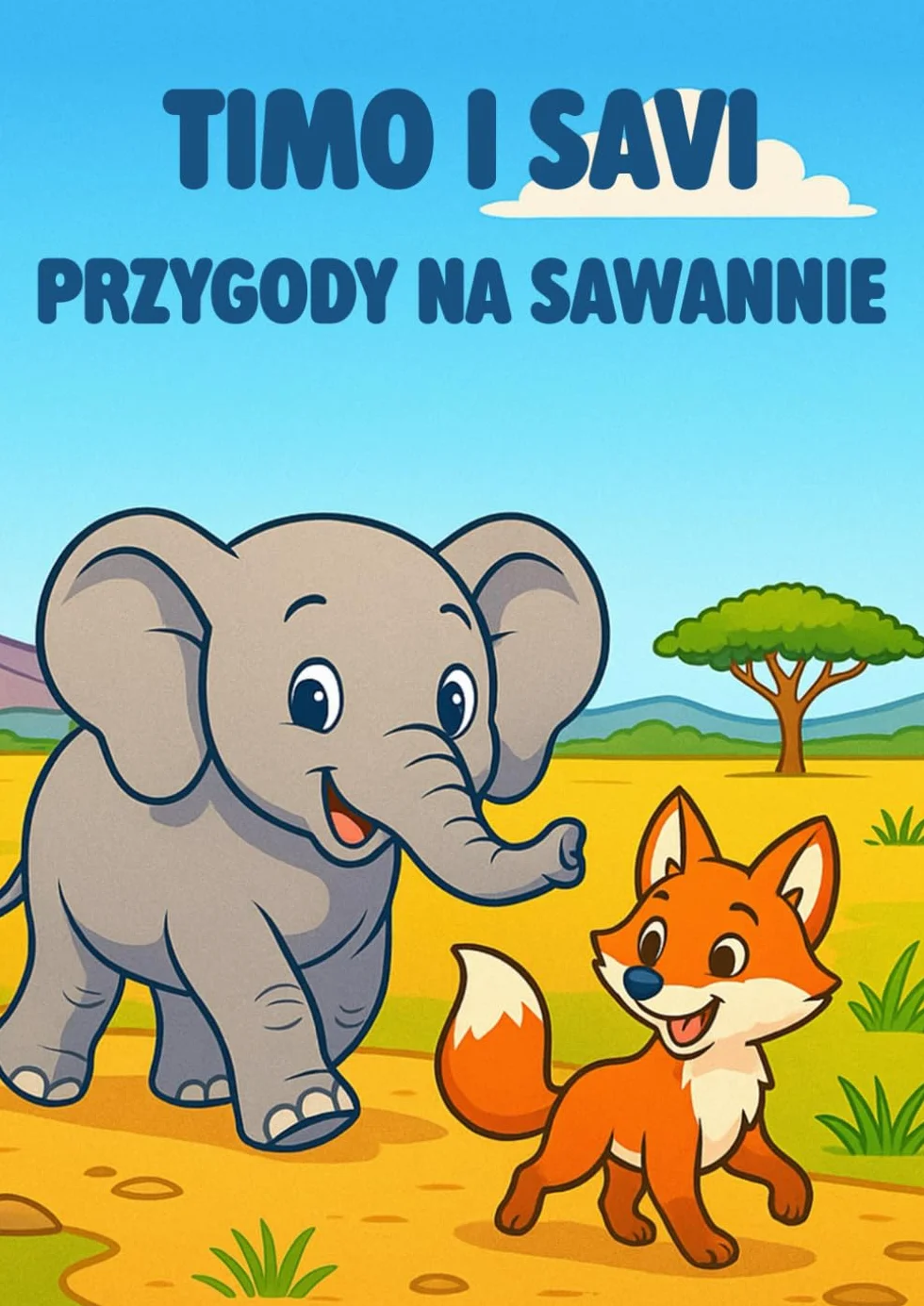 Timo i Savi: Przygody na Sawannie - Kolorowanka dla Dzieci 3-5 Lat: Kolorowe Strony ze Zwierzętami i Edukacyjnymi Ciekawostkami o Afrykańskiej Przyrodzie dla Maluchów i Przedszkolaków