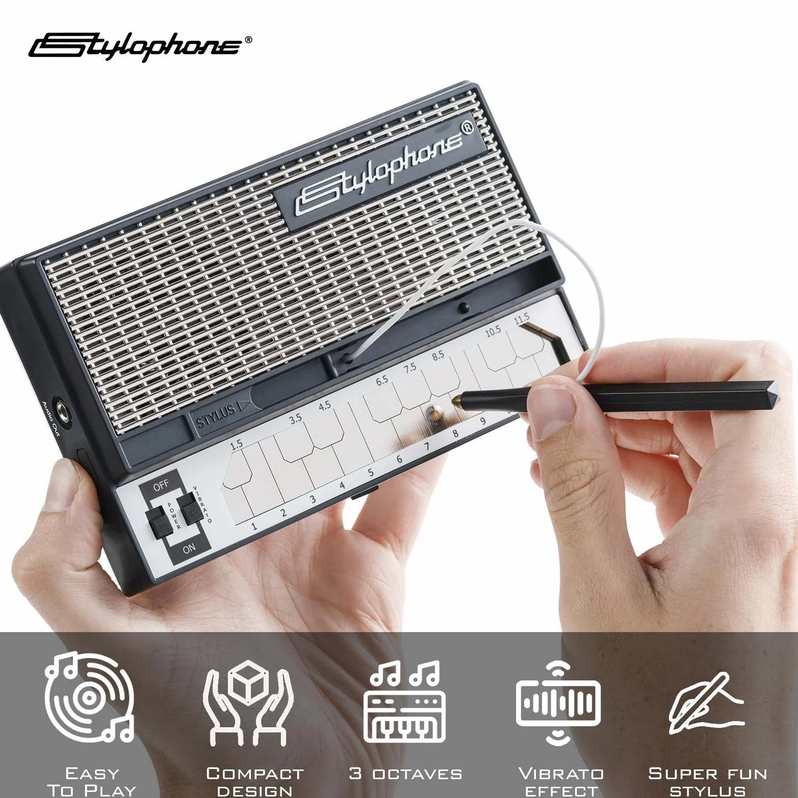 Stylophone Syntezator, Czarny, H6, W12, D22cm