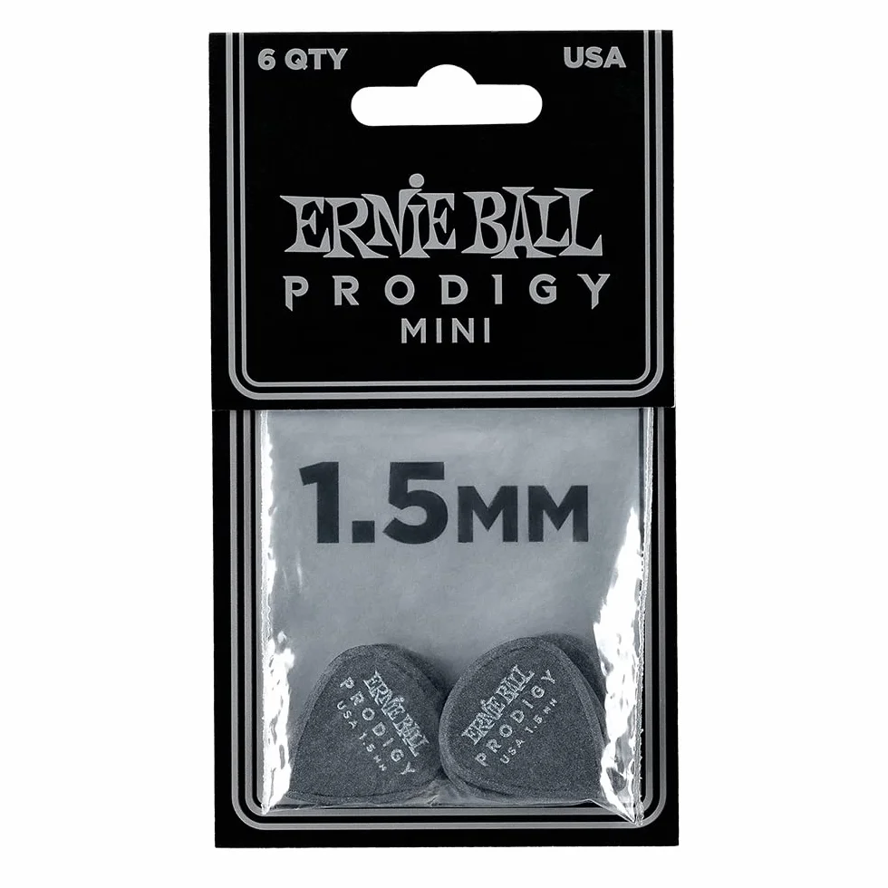 Ernie Ball P09200 1.5mm Mini Prodigy Picks 6-Pack, Grey