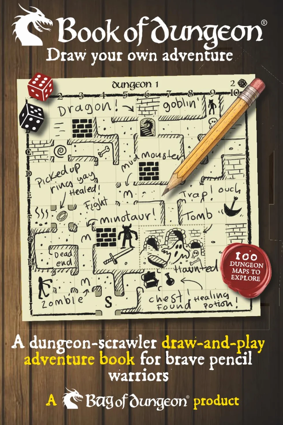 Book of Dungeon - A dungeon-scrawler draw-and-play adventure book
