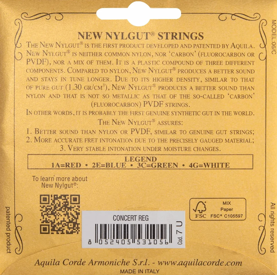 Aquila Nylgut koncertowe ukulele struny 7U regularne GCEA