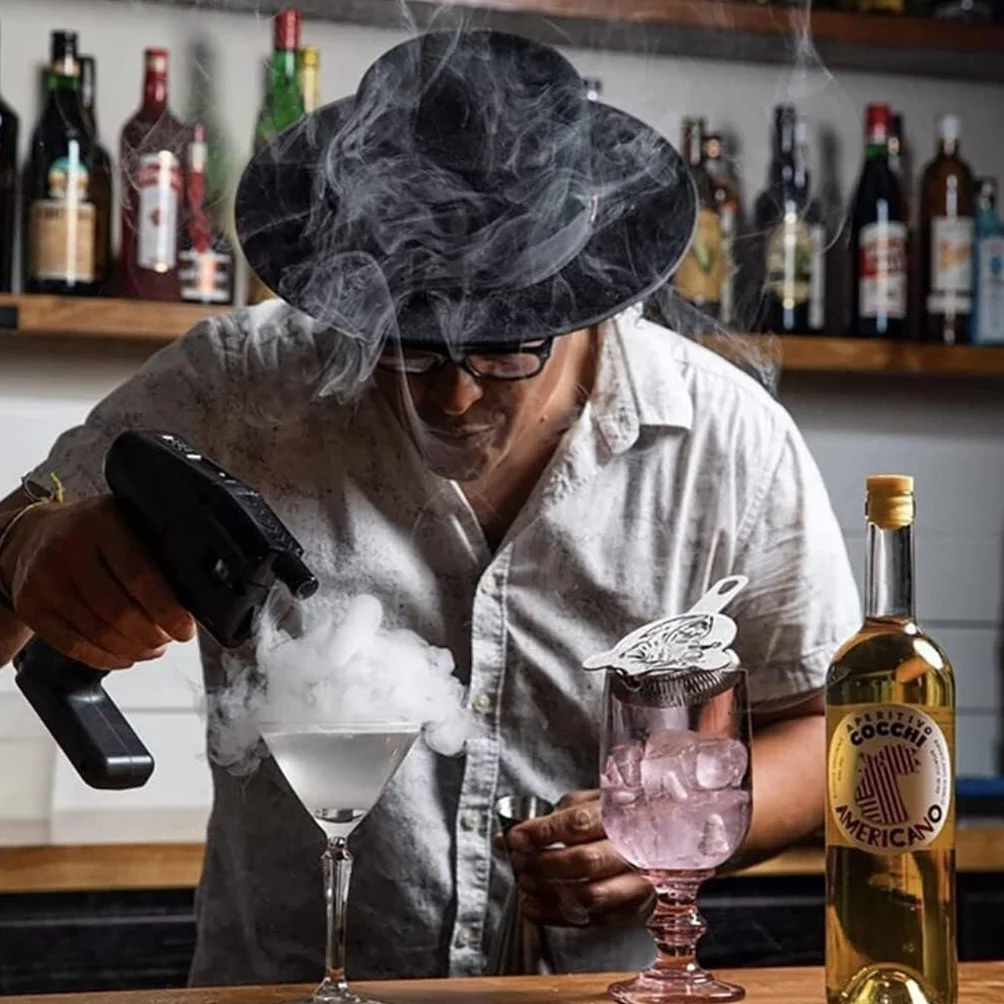 Zestaw Do Wędzenia Koktajli, Wędzarnia Elektryczna, Pistolet Do Dymu Bubble Cocktail Przenośny Ręczny Pistolet Do Wędzenia Na Zimno, Zaparzacz Dymu, Koktajle Infuzowane, Wino, Sery, Wędliny