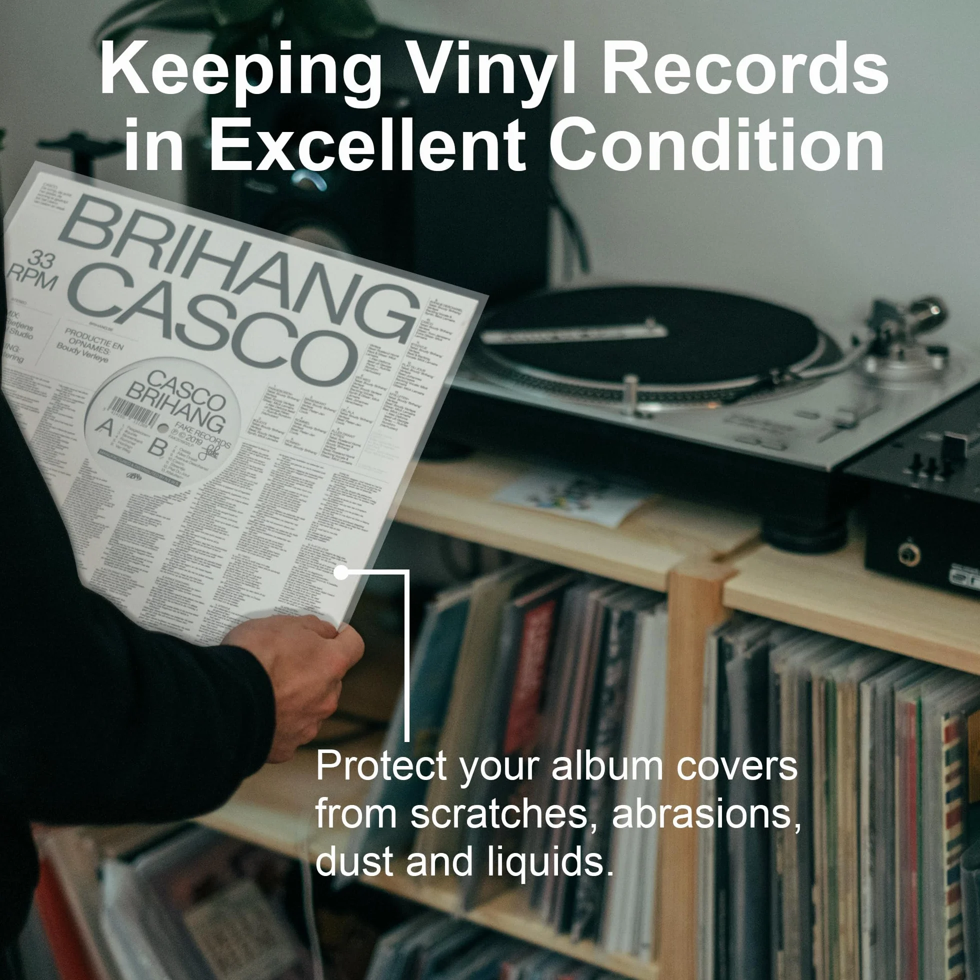 50x Pogrubione Zewnętrzne Rękawy Winylowe 12 Cala | Bez Rozdarć na Krawędziach | Polietylen 100 Mikronów | Odporny na Promieniowanie UV | Przezroczyste Vinyl Record Sleeves | Pasują do 1-3 LPs