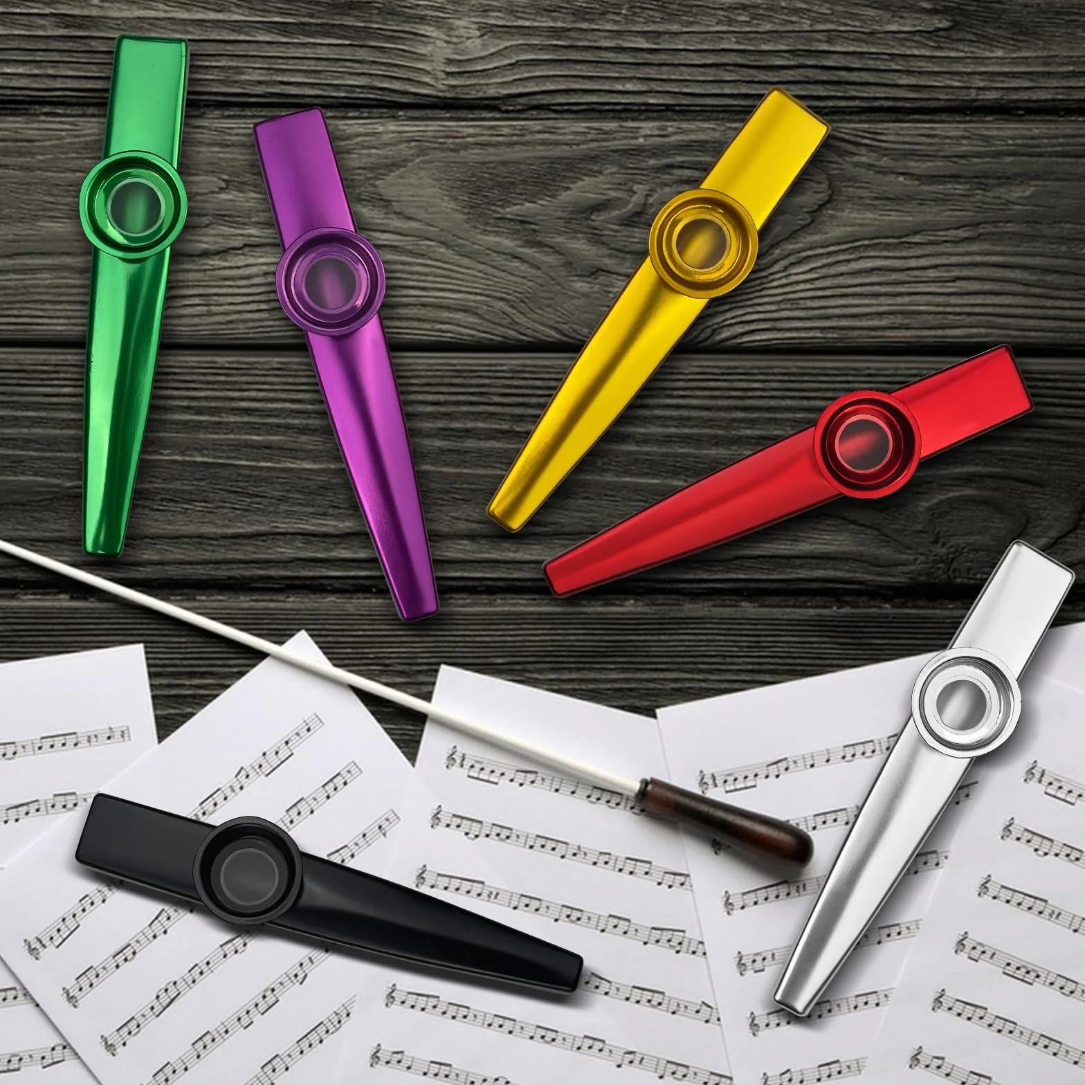 2 sztuk Kazoo instrument perkusyjny, metal Kazoo