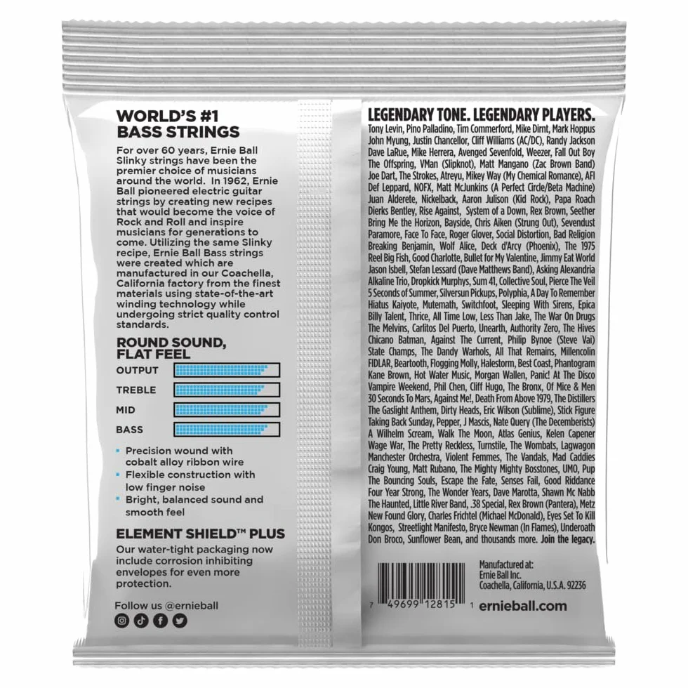 Ernie Ball Extra Slinky Flatwound Electric Bass Strings - 40-95 Gauge