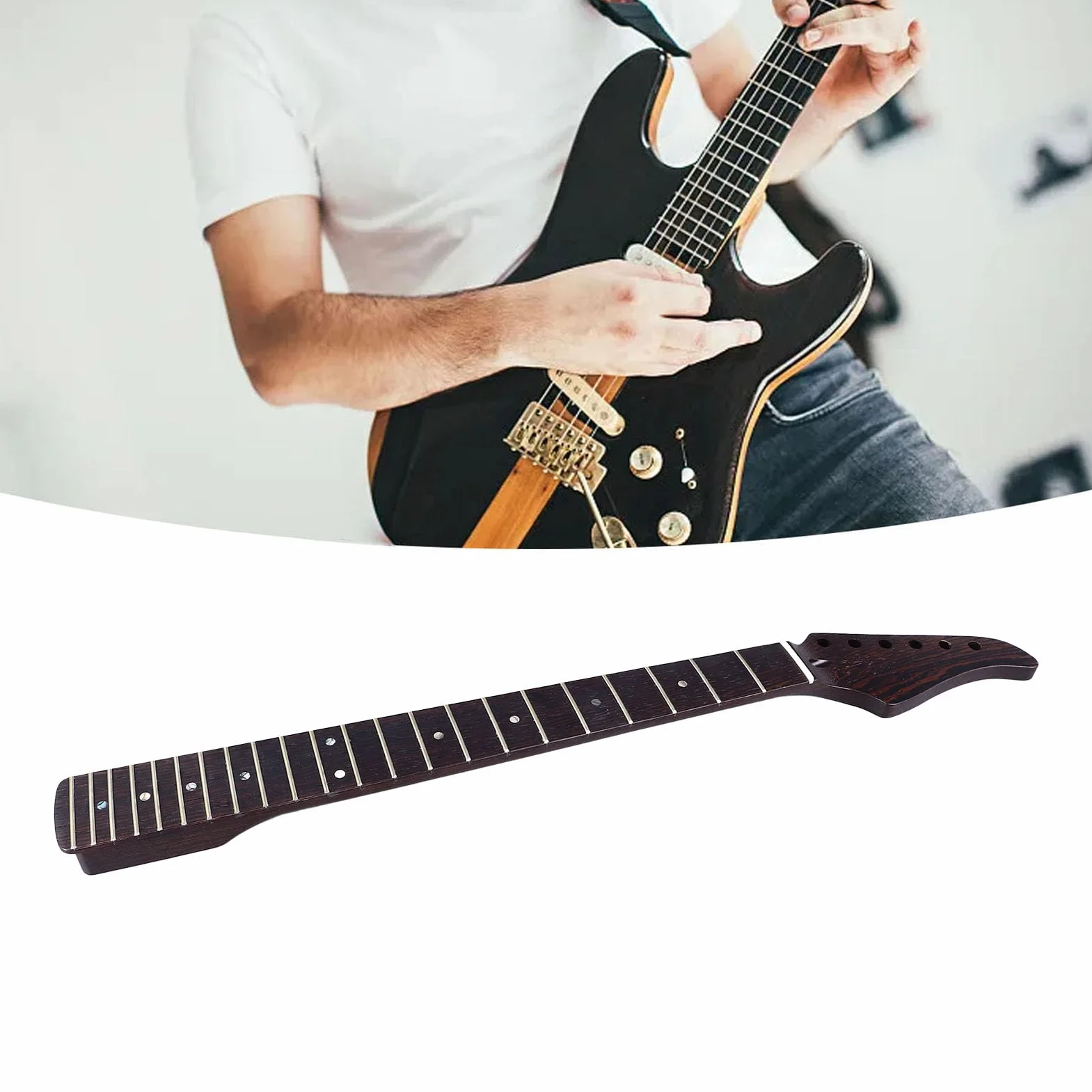 Gryf Gitary Elektrycznej, 22 Progi Materiał z Drewna Wenge Wymiana Gryfu Gitary, Dźwięku Gryf Gitary dla Suhr ST Gitara Gryf Paddle Head Niedokończone Części Wymień