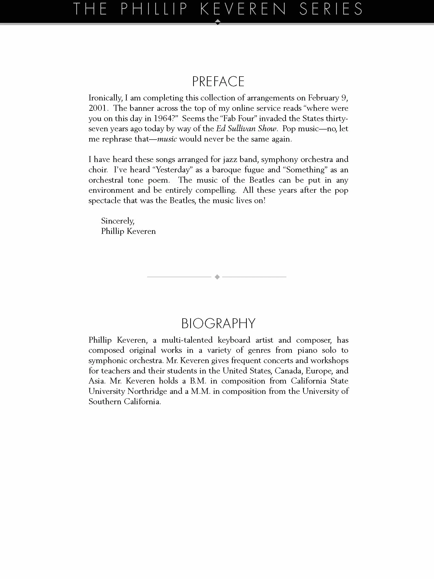 The beatles - 18 piano solos piano: Arr. Phillip Keveren the Phillip Keveren Series Piano Solo Nfmc 2024-2028 Selection