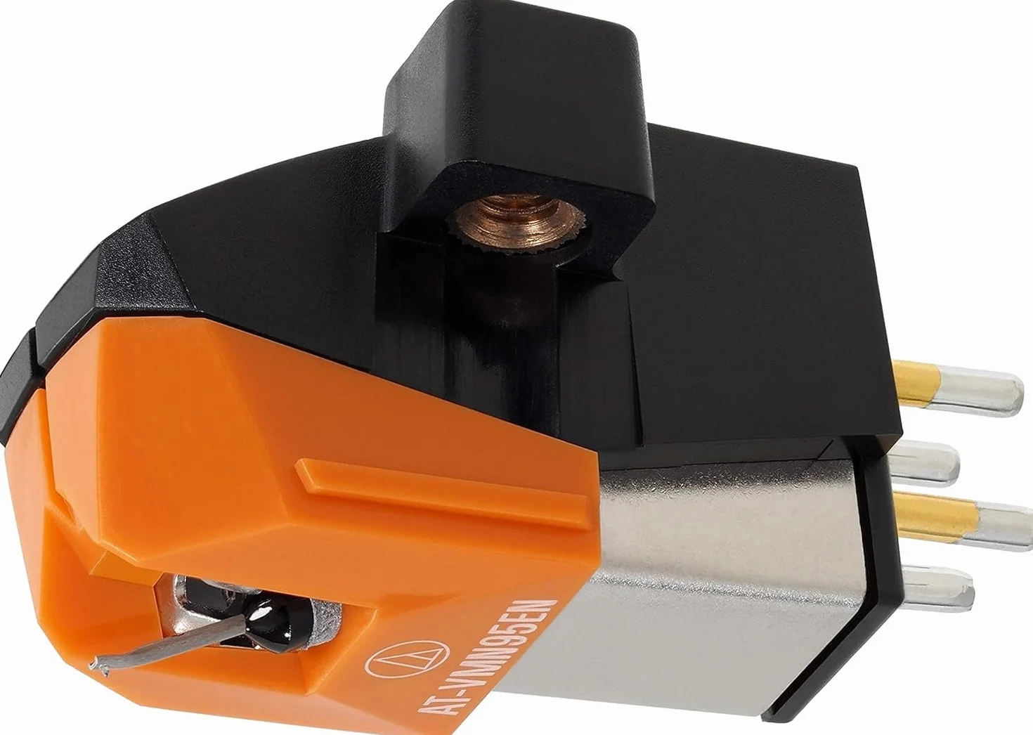 Audio Technica AT-VM95EN Dual Moving Magnet Cartridge with Elliptical Nude Stylus (Black/Orange)