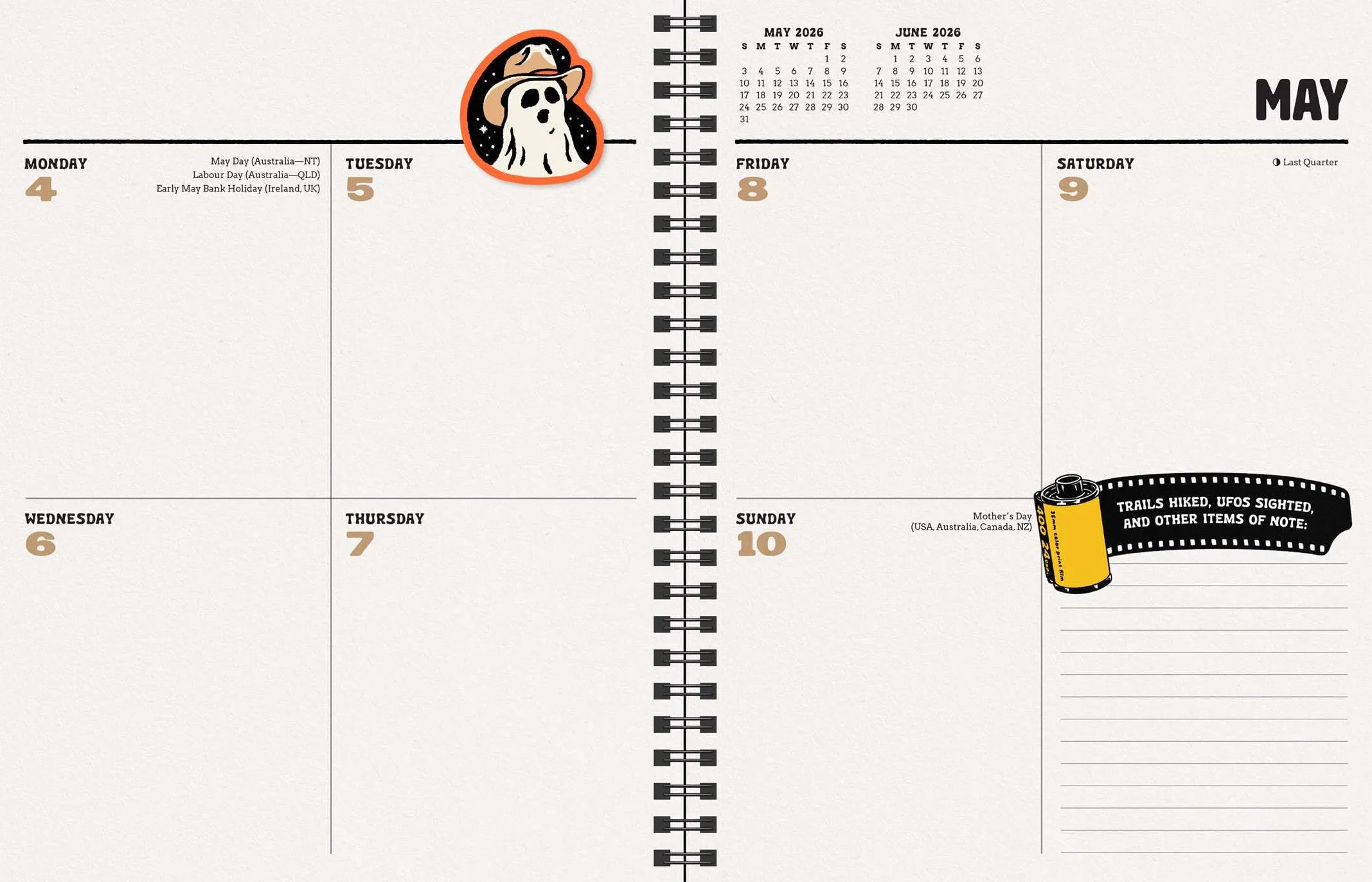Paranormal Parks 12-Month 2026 Monthly/Weekly Planner Calendar