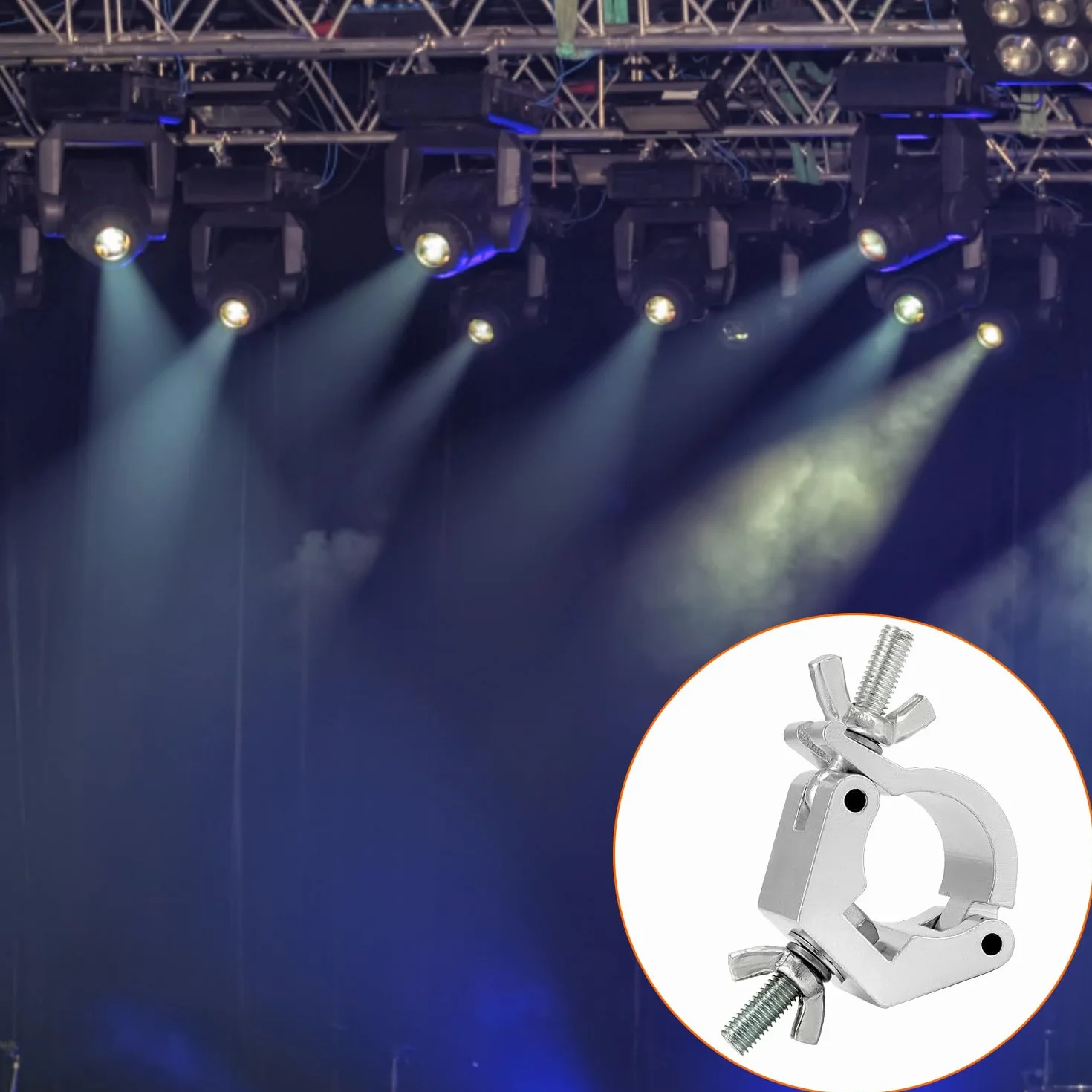 QWORK® 8 szt. zacisków poprzecznych — 30-36 mm — udźwig 100 kg — zaciski ze stopu aluminium do oświetlenia scenicznego reflektory punktowe oświetlenie z ruchomą głowicą