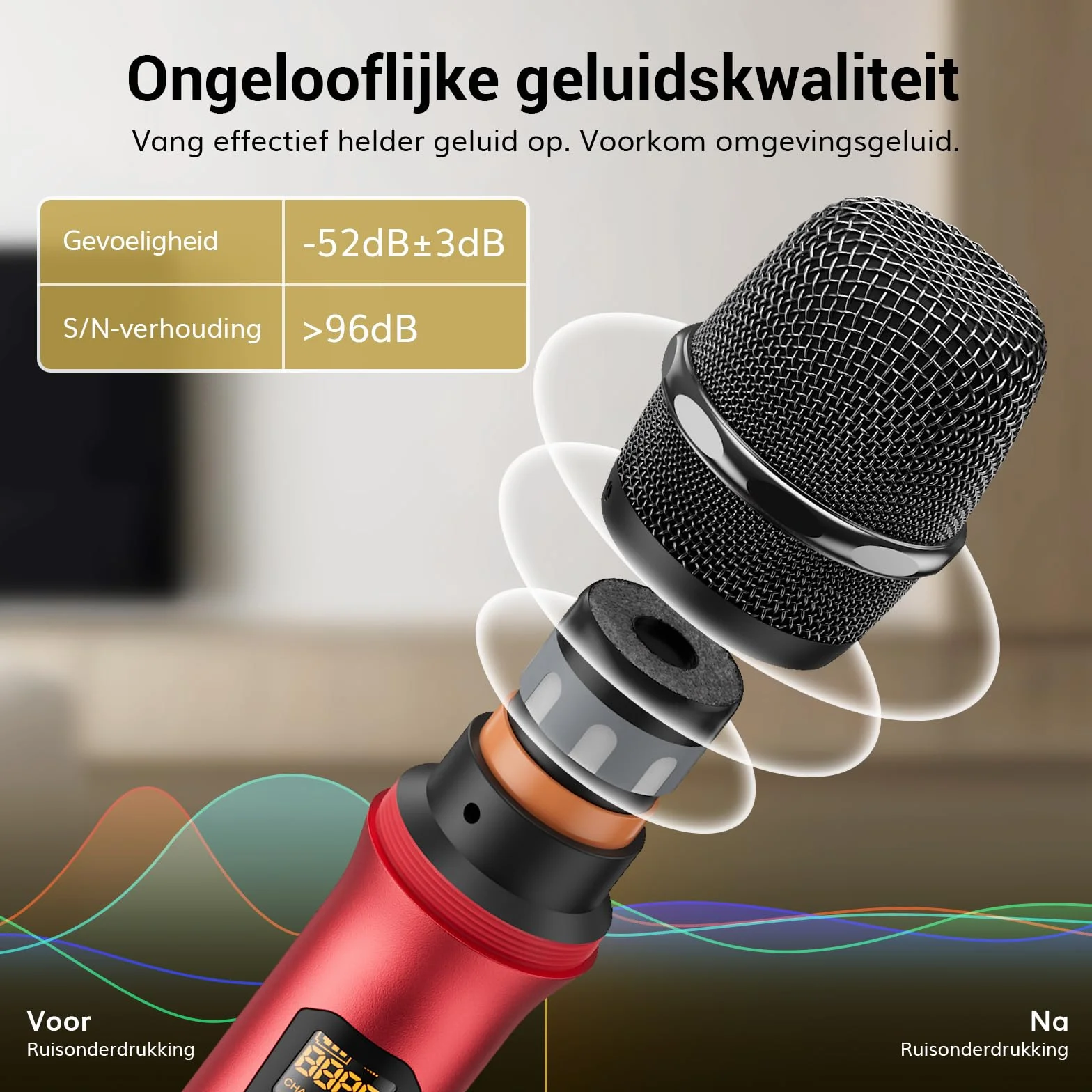 TONOR bezprzewodowy mikrofon UHF, profesjonalny, dynamiczny, podwójny mikrofon, ręczny system mikrofonowy, zestaw KTV, do karaoke, na imprezę, dla DJ, do kościoła, 60 m, TW820, Czarny i Czerwony