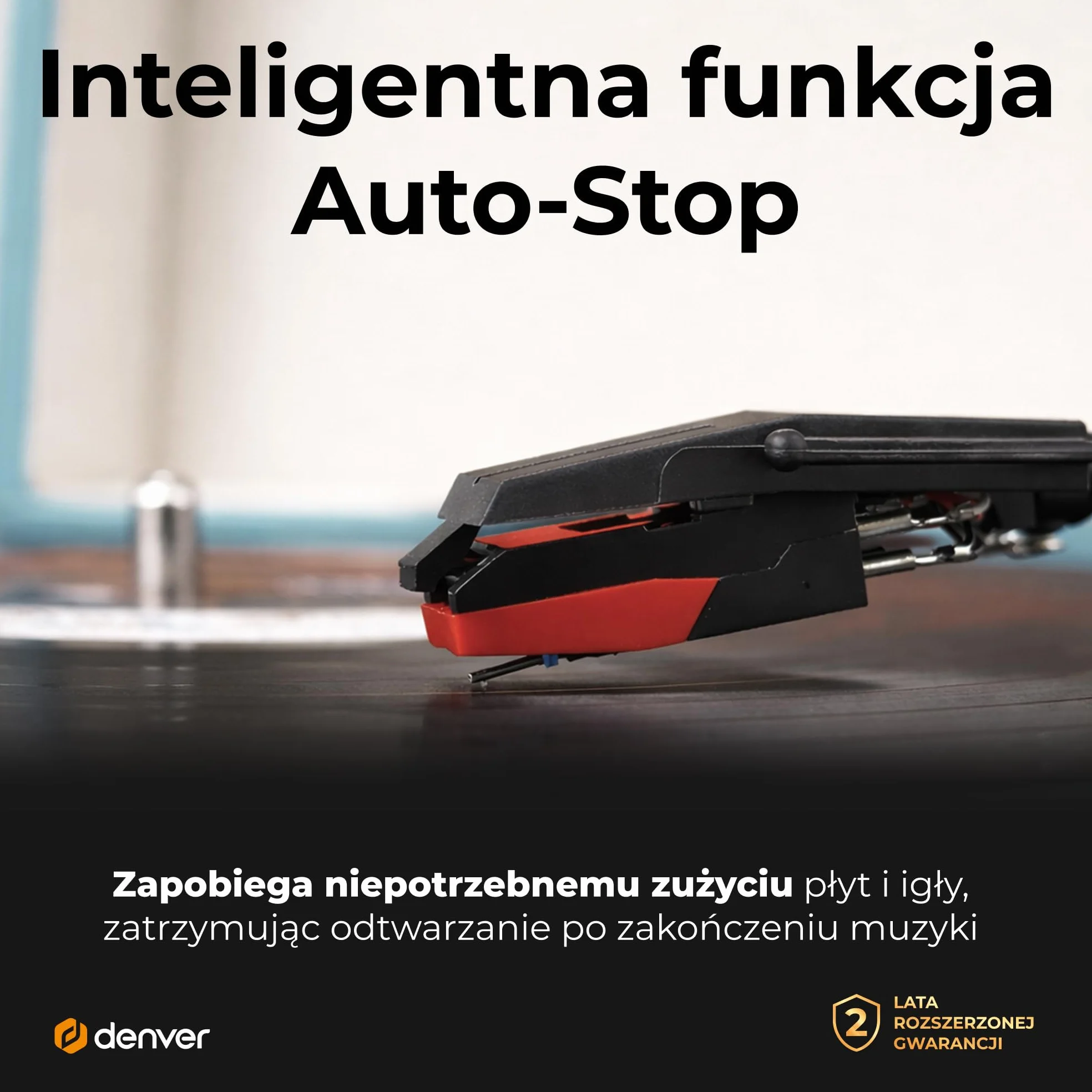 Denver VPL-120BU gramofon w stylu retro, niebieski, z głośnikiem, odtwarzacz winylowy USB, automatyczne zatrzymanie, walizka do nagrywania, odtwarzacz rekordów do digitalizacji