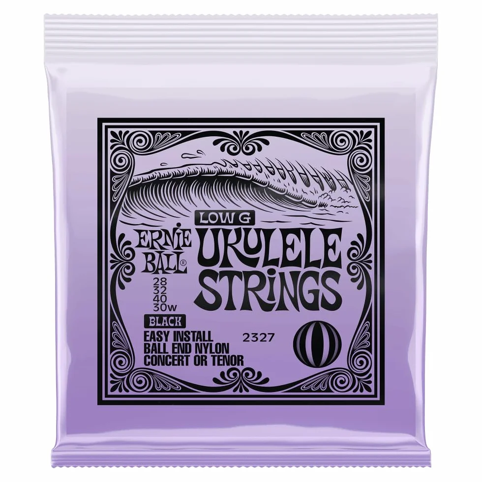 Ernie Ball Concert/Tenor Black Nylon Ball End Ukulele Strings w/Wound G