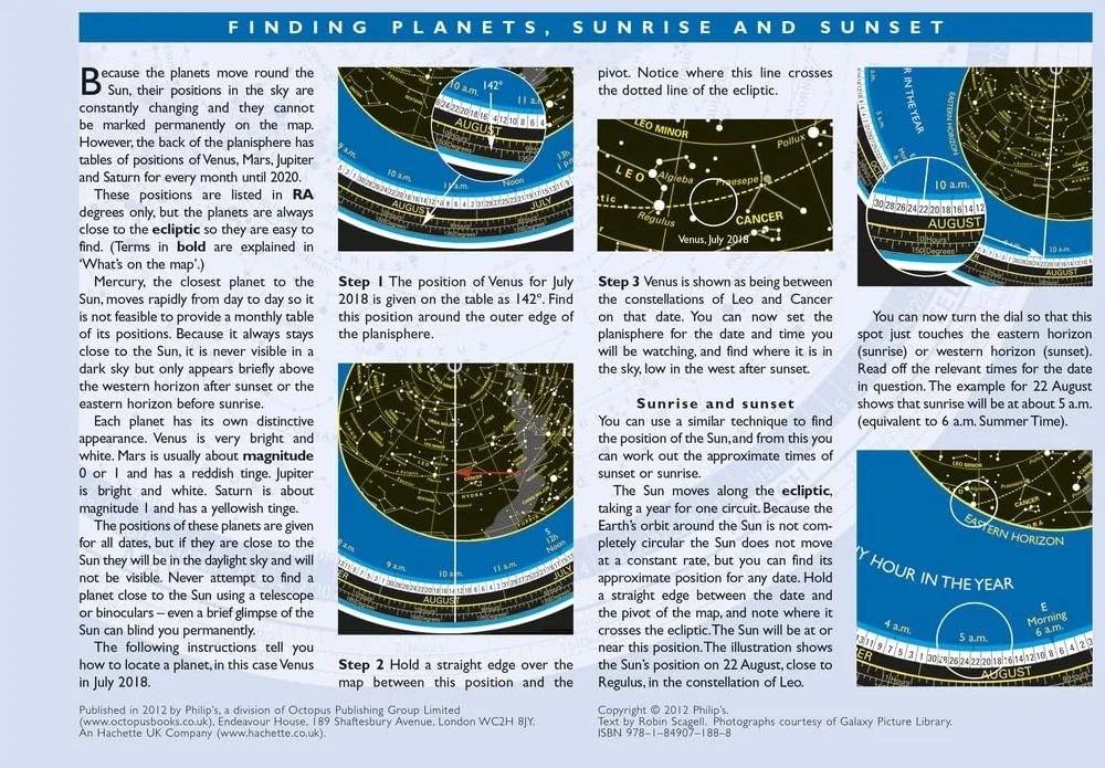 Philip's Planisphere (Latitude 51.5 North): For use in Britain and Ireland, Northern Europe, Northern USA and Canada