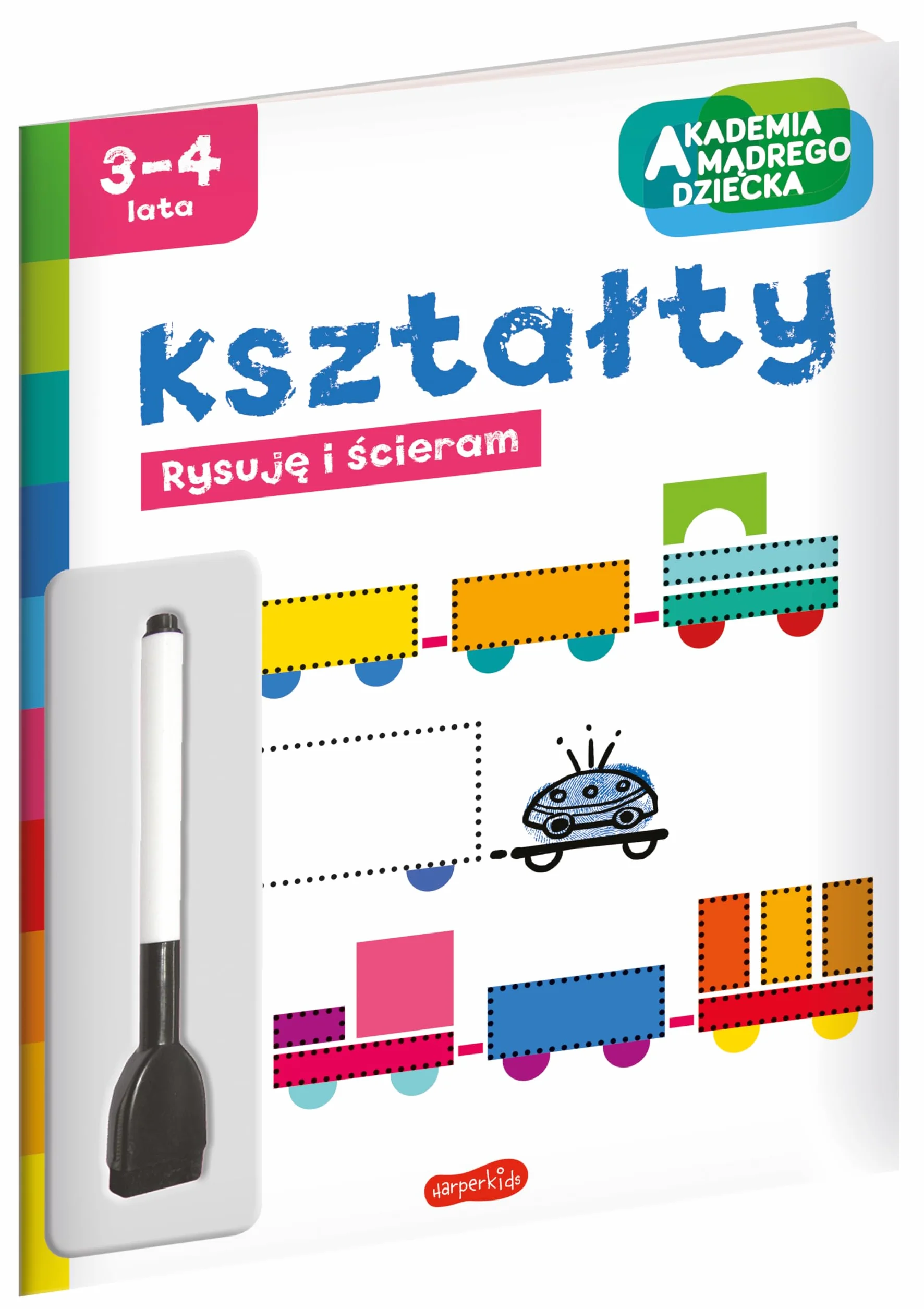 Kształty. Akademia mądrego dziecka. Rysuję i ścieram