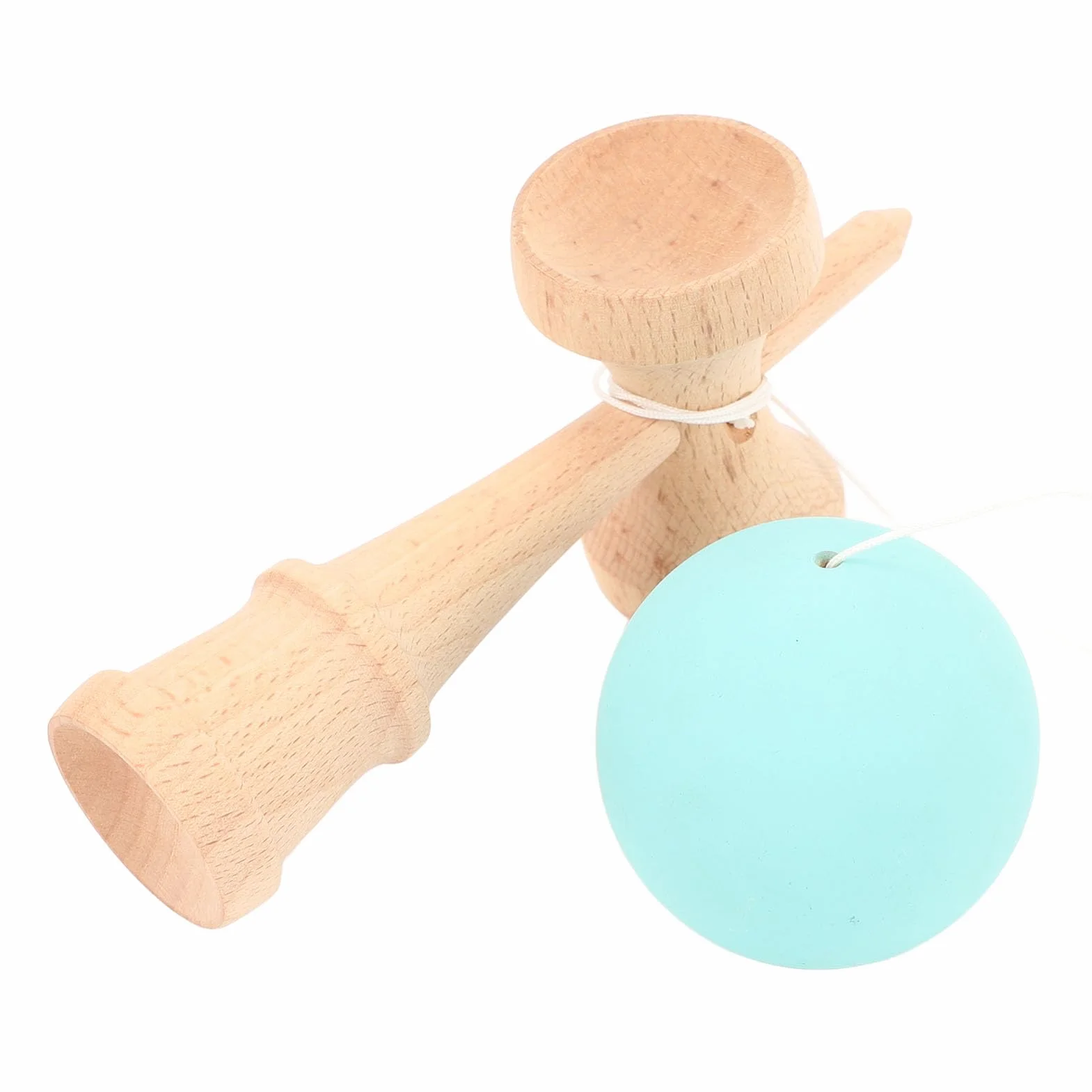 Kendama Toy, Wooden Catch Ball Kendama Wooden Kendama Toy Portable Kendama Poprawia koordynację Oka Dłoni ze Sznurkiem do Pomieszczenia i na Zewnątrz (PURPLE) (GREEN)