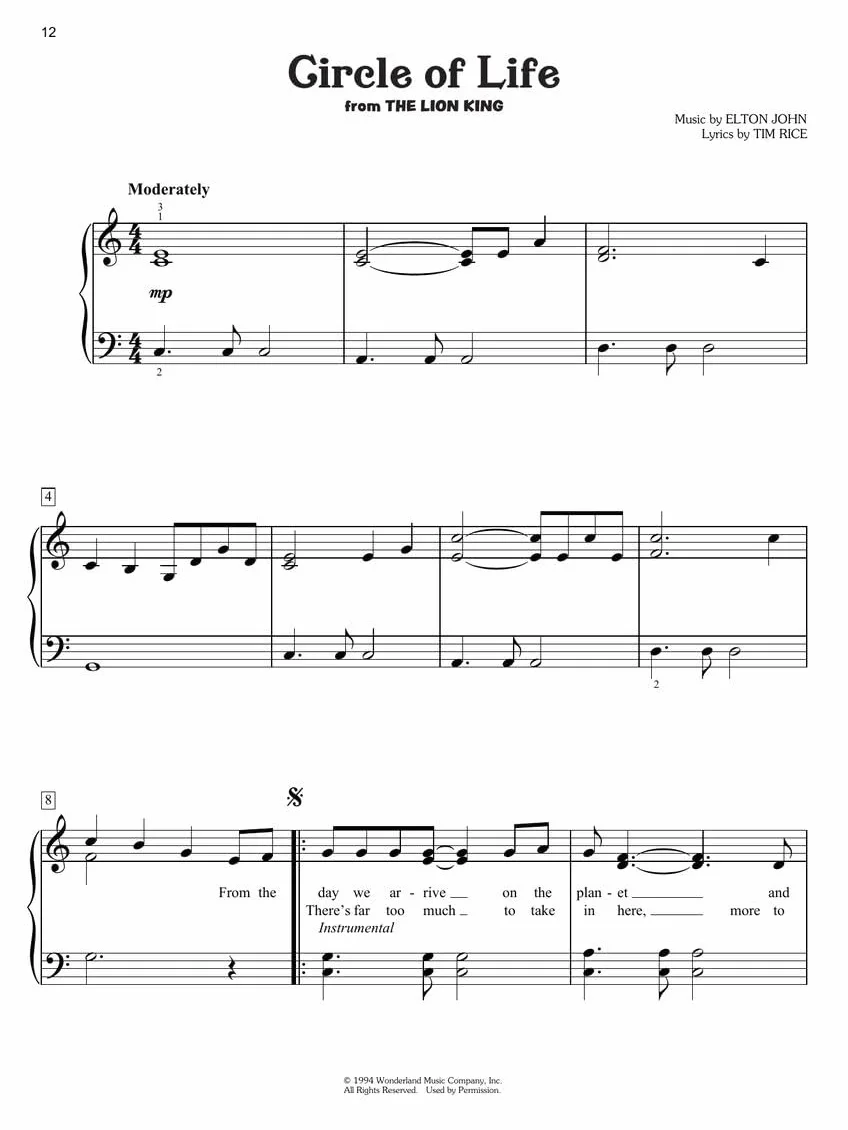 Disney Songs for Kids - Easy Piano Songbook: 20 Favorites Arranged for Easy Piano