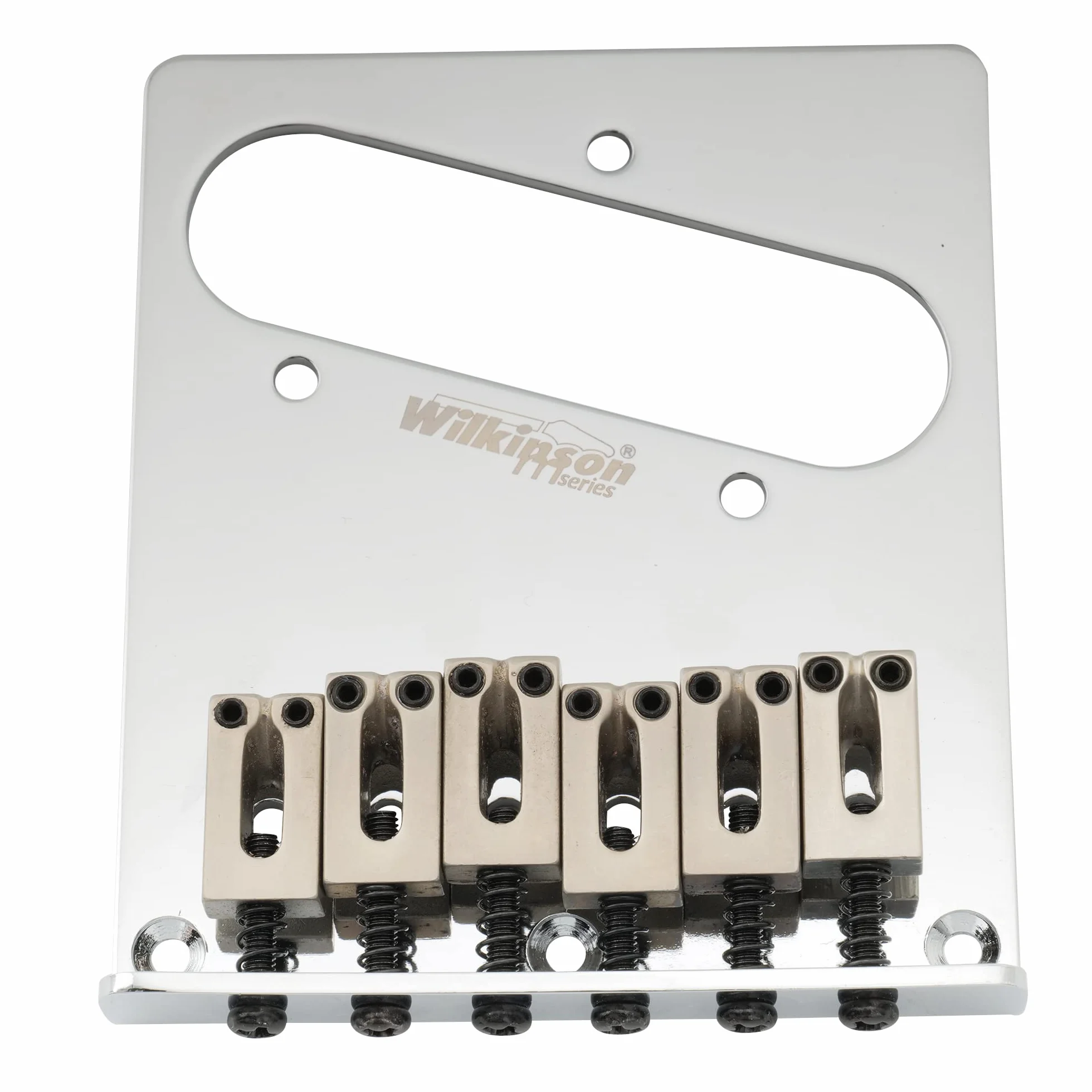 Wilkinson WOT03 52,5 mm (2-1/16") Telecaster Bridge Modern 6 siodełek do gitary elektrycznej w stylu amerykańskim Tele TL, chrom