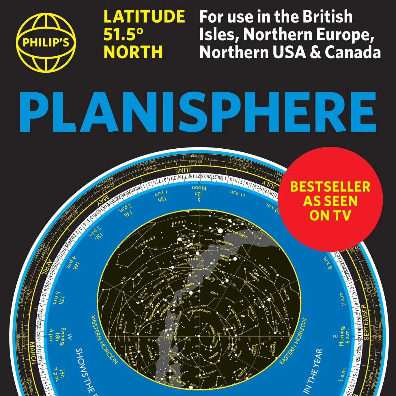 Philip's Planisphere (Latitude 51.5 North): For use in Britain and Ireland, Northern Europe, Northern USA and Canada