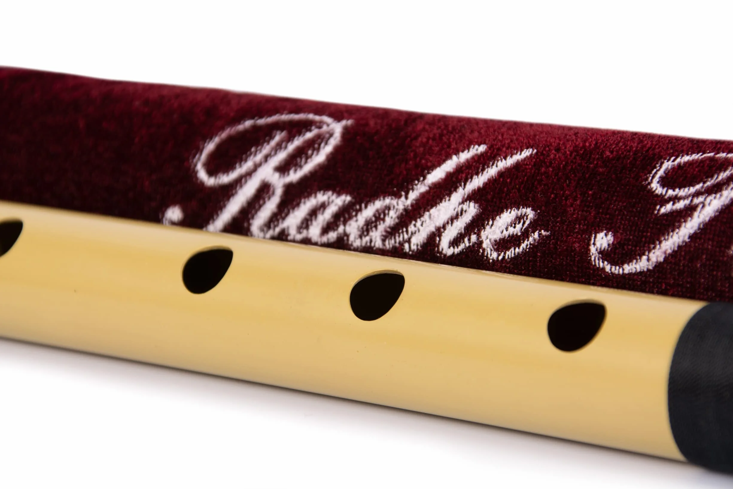 Radhe Flutes Podstawa z włókna PCW G naturalna praworęczna z aksamitną pokrywą czarno-ciemnozielona
