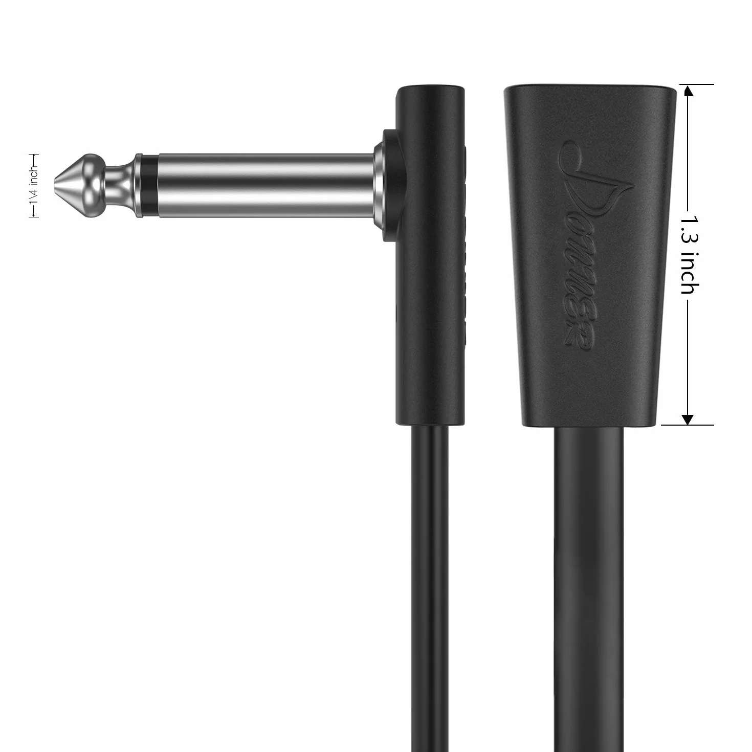 Donner 30CM kabel do gitary czarny 6-pak