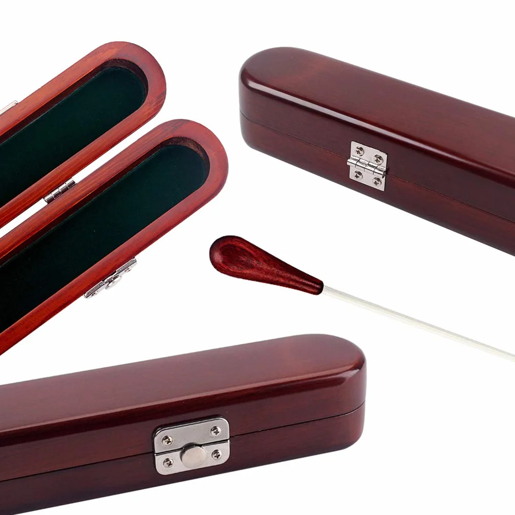 Alnicov Red Wood Conductor Music Baton Drewniane pudełko z pałeczką Ręcznie robione części muzyczne