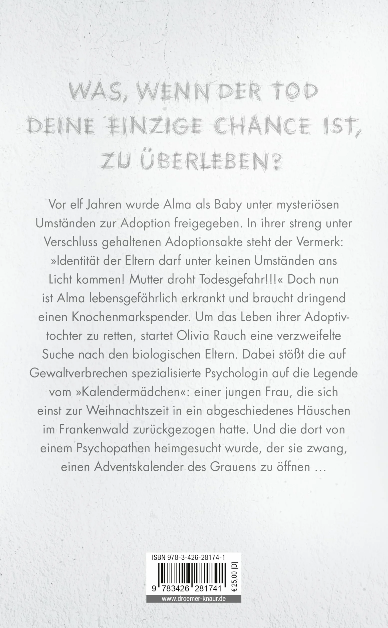 Das Kalendermädchen: Psychothriller