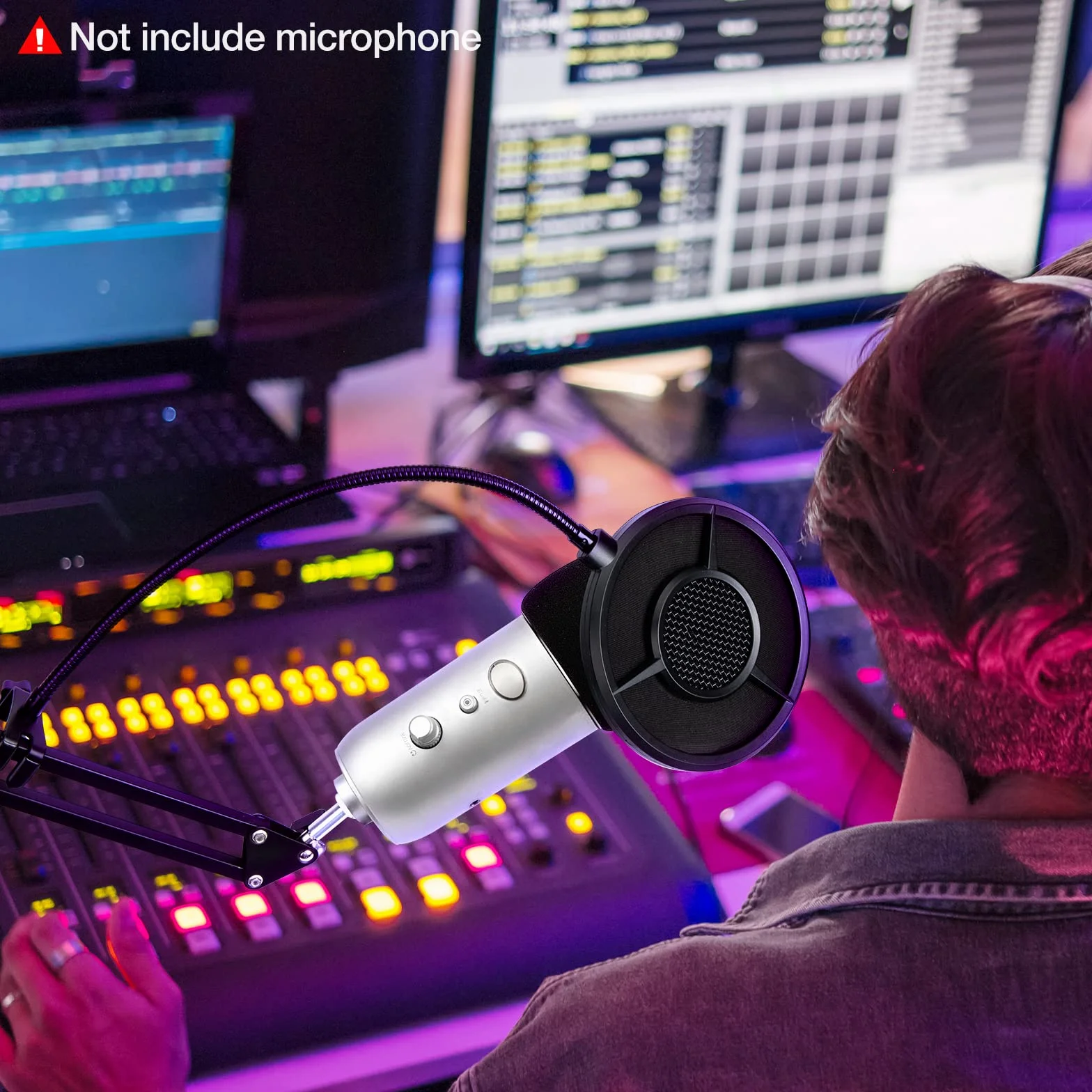 Blue Yeti Filtr pop z pianką z osłoną mikrofonu, filtr pop do mikrofonu Blue Yeti do blokowania materiałów wybuchowych, średnica 14 cm, 6 warstw Blue Yeti osłona mikrofonu od YOUSHARES