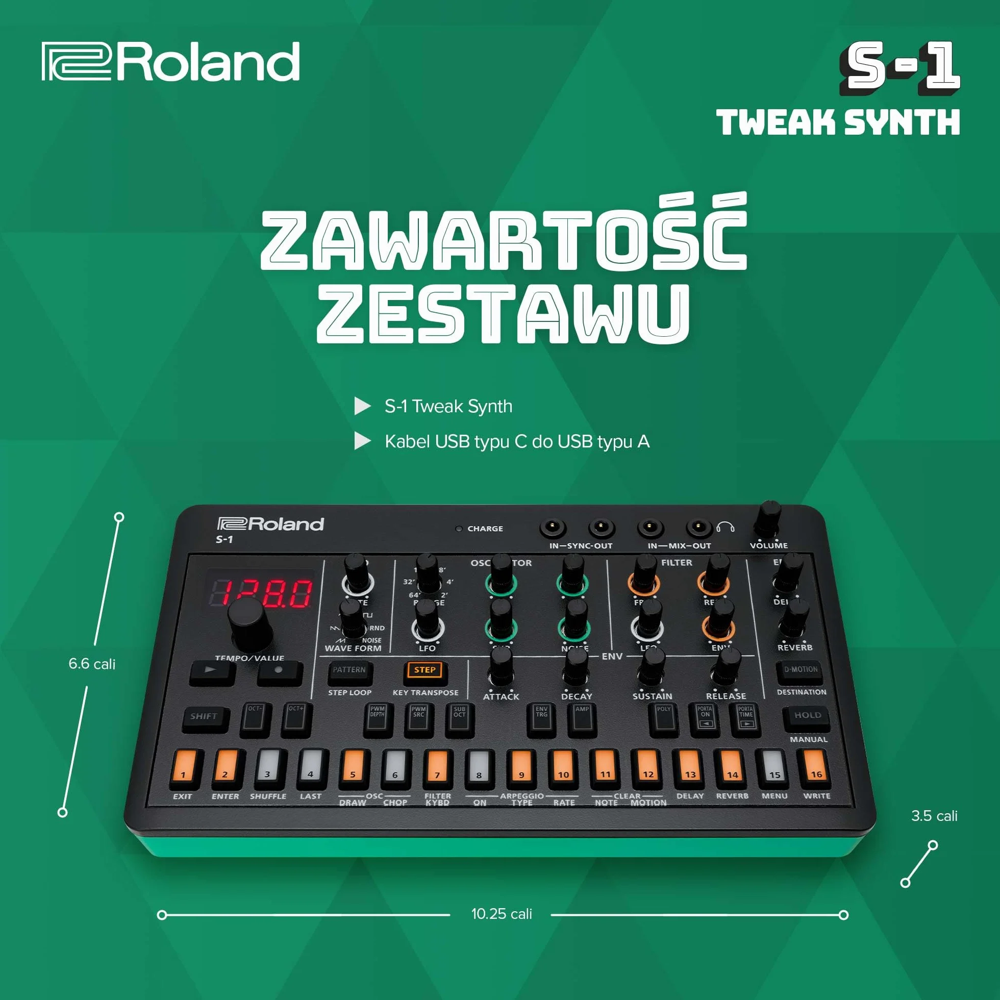 Roland AIRA Compact S-1 Tweak Synth | Ultraprzenośny Micro Polysynth z Zaawansowanymi Narzędziami | D-Motion Sound Control | Bateria na 4,5-godzinny | Lekki i Wytrzymały