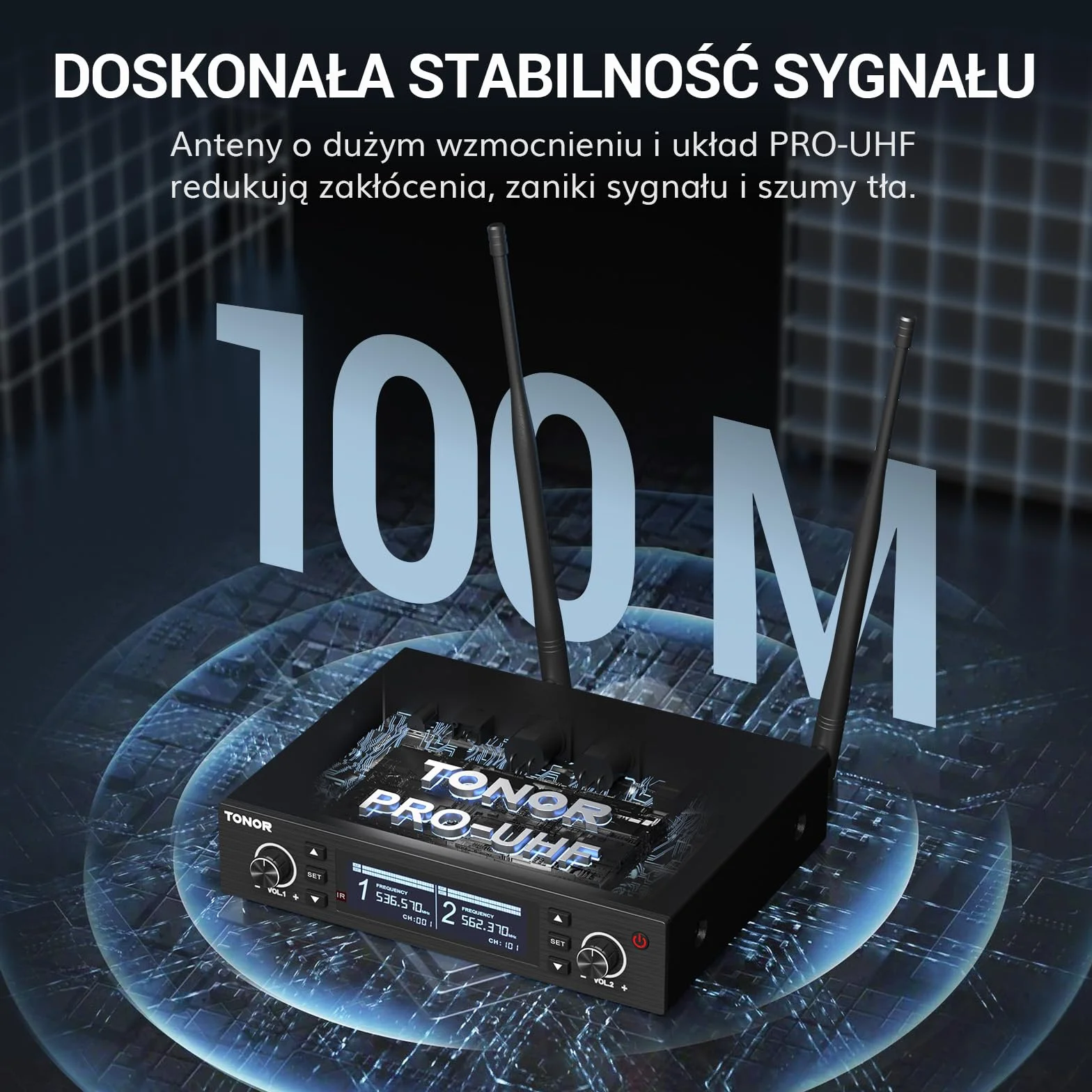 Profesjonalny system mikrofonów bezprzewodowych TONOR, regulacja częstotliwości 100x2 UHF, automatyczne skanowanie i parowanie IR, bezprzewodowy mikrofon 100 m do karaoke, śpiewu, na wesele TW750